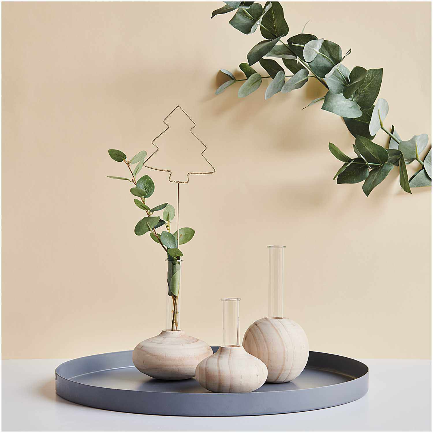 Metallpicker Tannenbaum 33,5x10cm Farbe Glitter-Silber von Rico Design