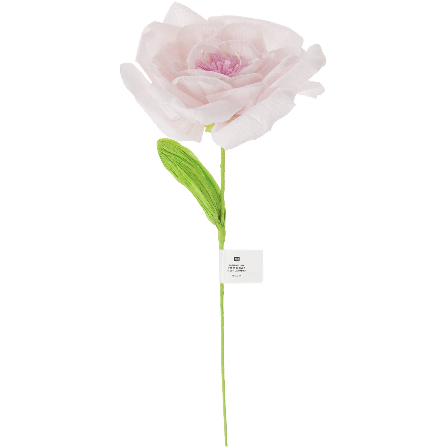 Papierblume Rose Rosé  55x20cm von Rico Design