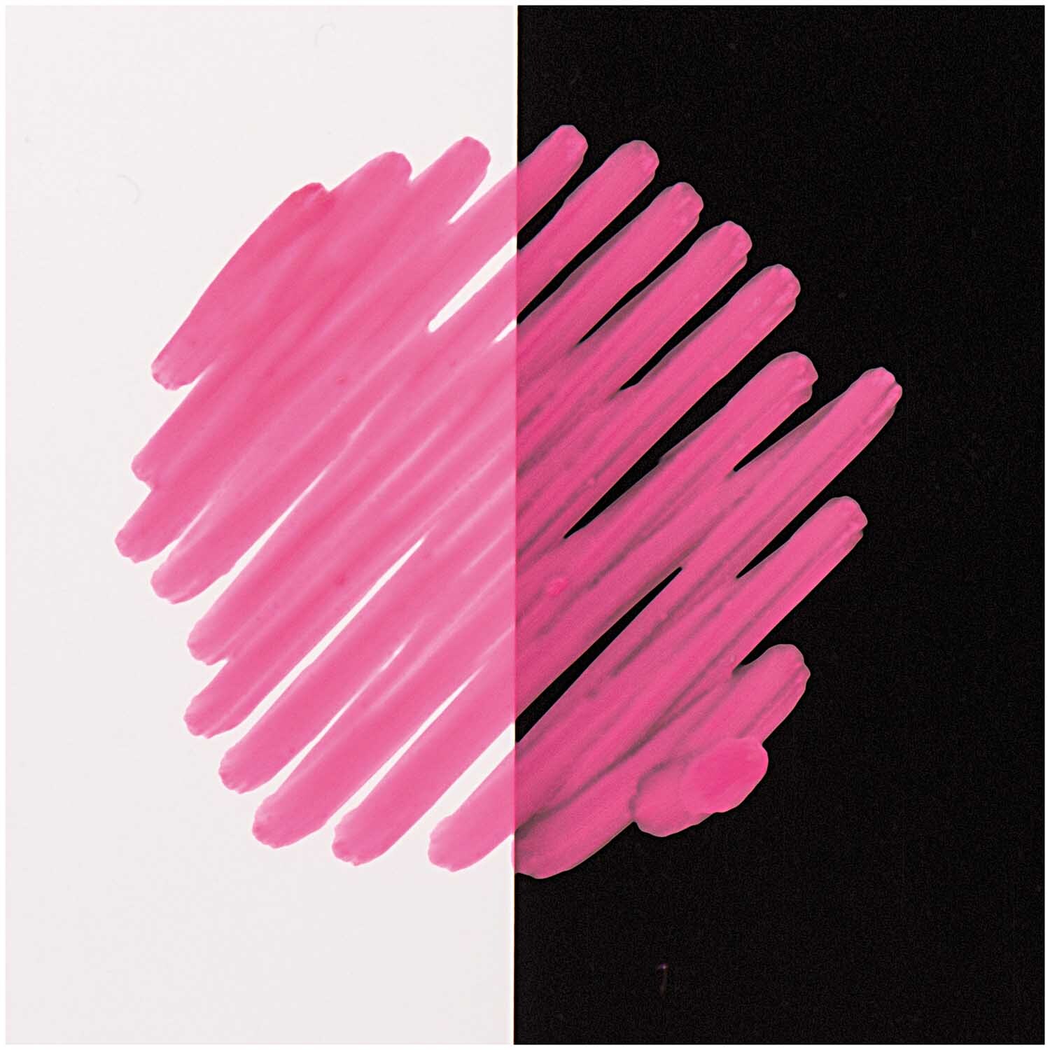 Lackmarker 2,0mm Farbe Neon Pink von Rico Design Lackmarker 2,0mm von Rico Design in Neon Pink, zeigt kräftige Striche auf hellem und dunklem Hintergrund.