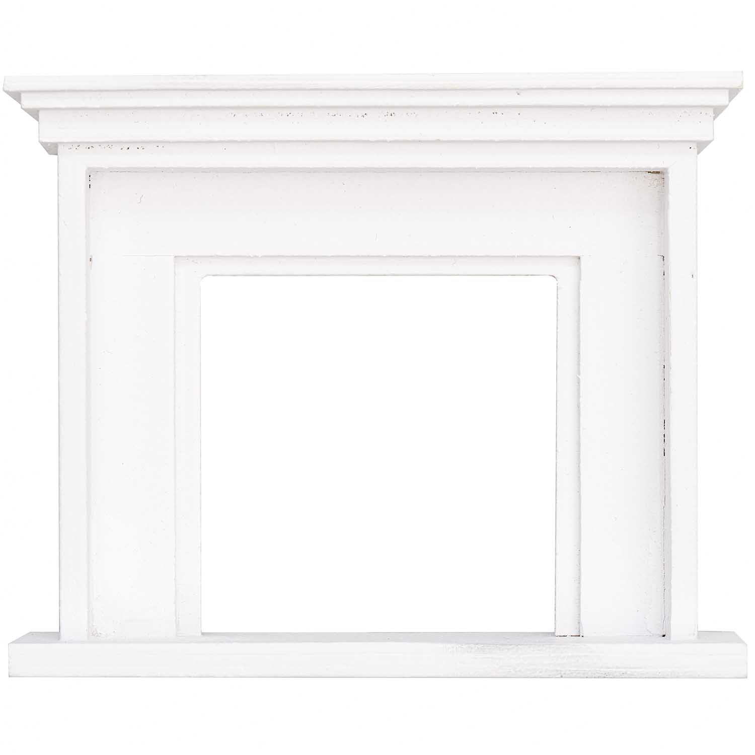 Miniatur Kamin 15x12,8x4cm von Rico Design in elegantem Weiß, ideal für Puppenhäuser.