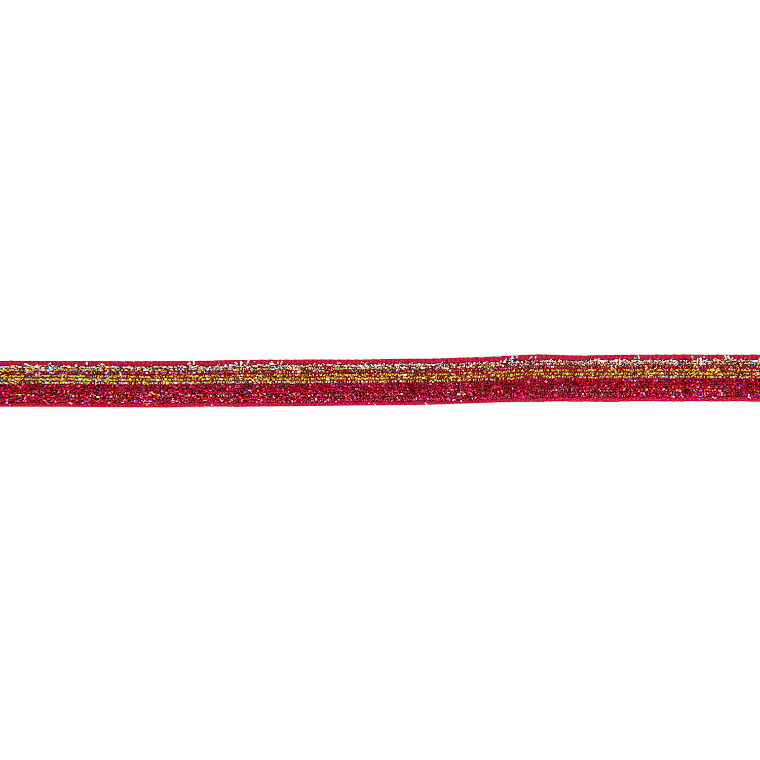 Glitzerband Pink/Gold/Silber von Rico Design, 10mmx3m. Schimmerndes Band in lebhaften Farben. Ideal für kreative Projekte und Dekorationen.