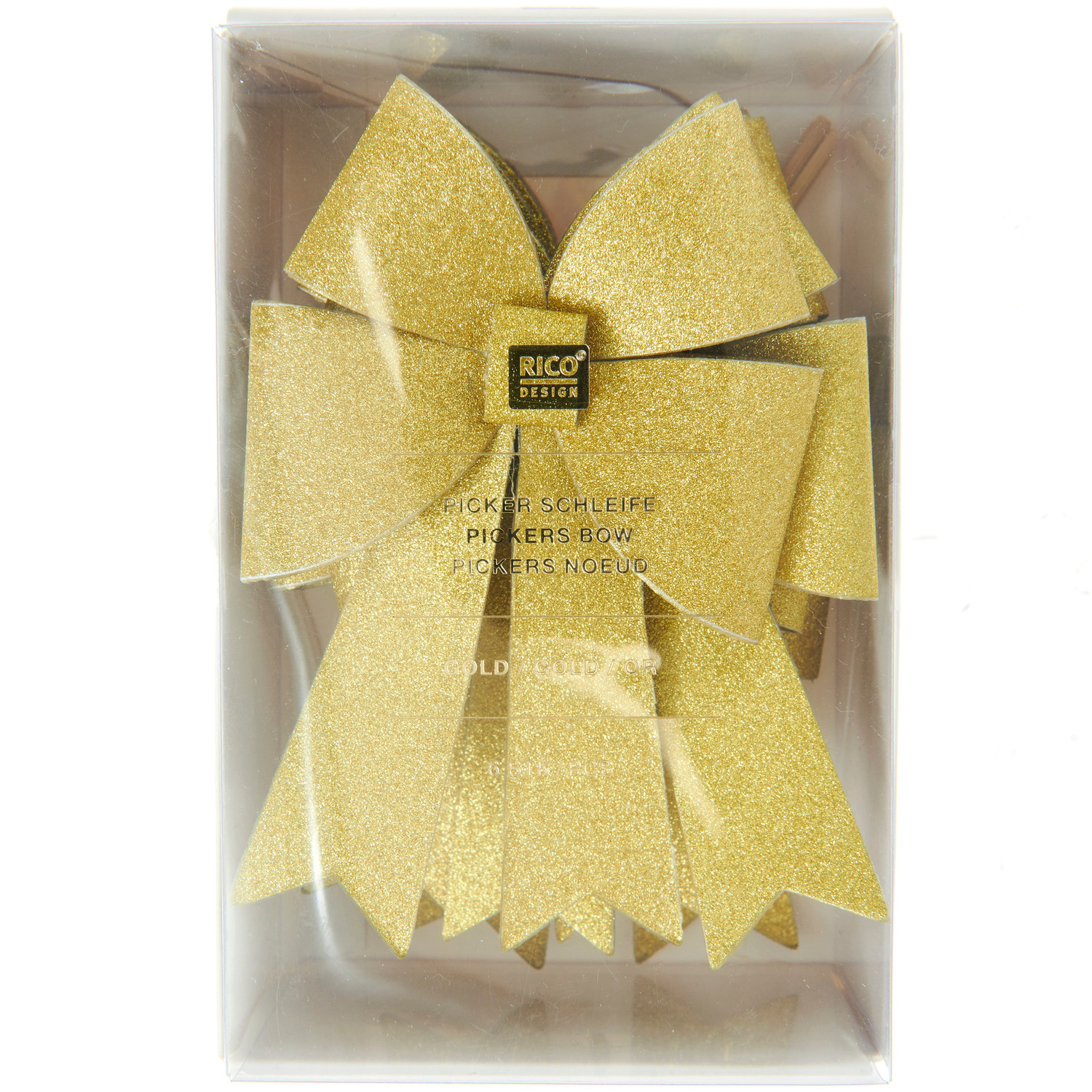 Picker Schleife Gold 7x15cm 6 Stück von Rico Design