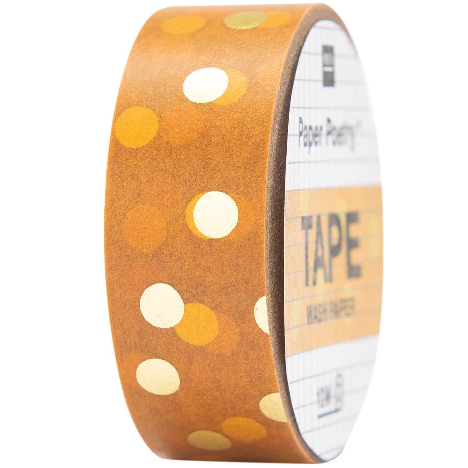 Paper Poetry Tape Punkte senfgelb-gold 1,5cm 10m von Rico Design