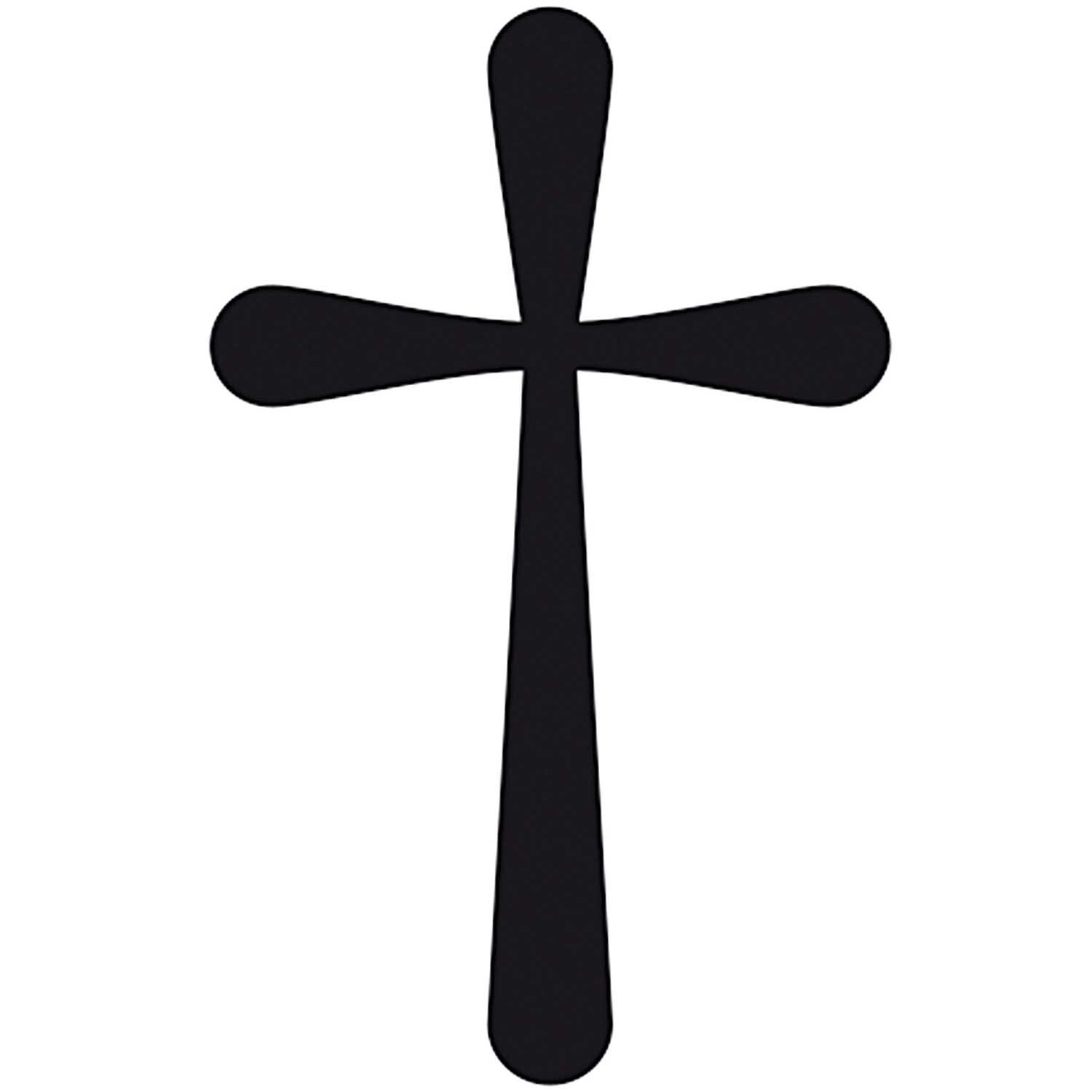 Stempel Kreuz 4x4cm von Rico Design zeigt ein schlichtes schwarzes Kreuz auf weißem Hintergrund.