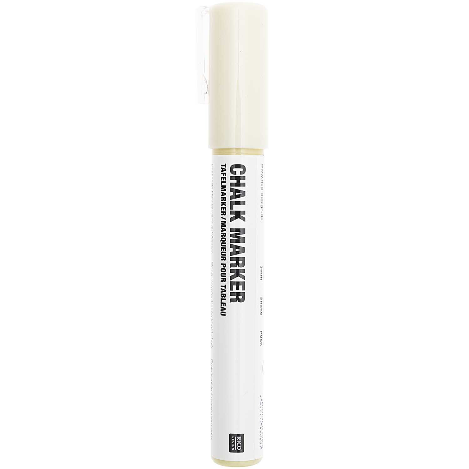 Kreidestift Flüssigkreide 3mm Farbe Elfenbein von Rico Design Kreidestift Flüssigkreide 3mm von Rico Design in Elfenbein, ideal für glatte Oberflächen.