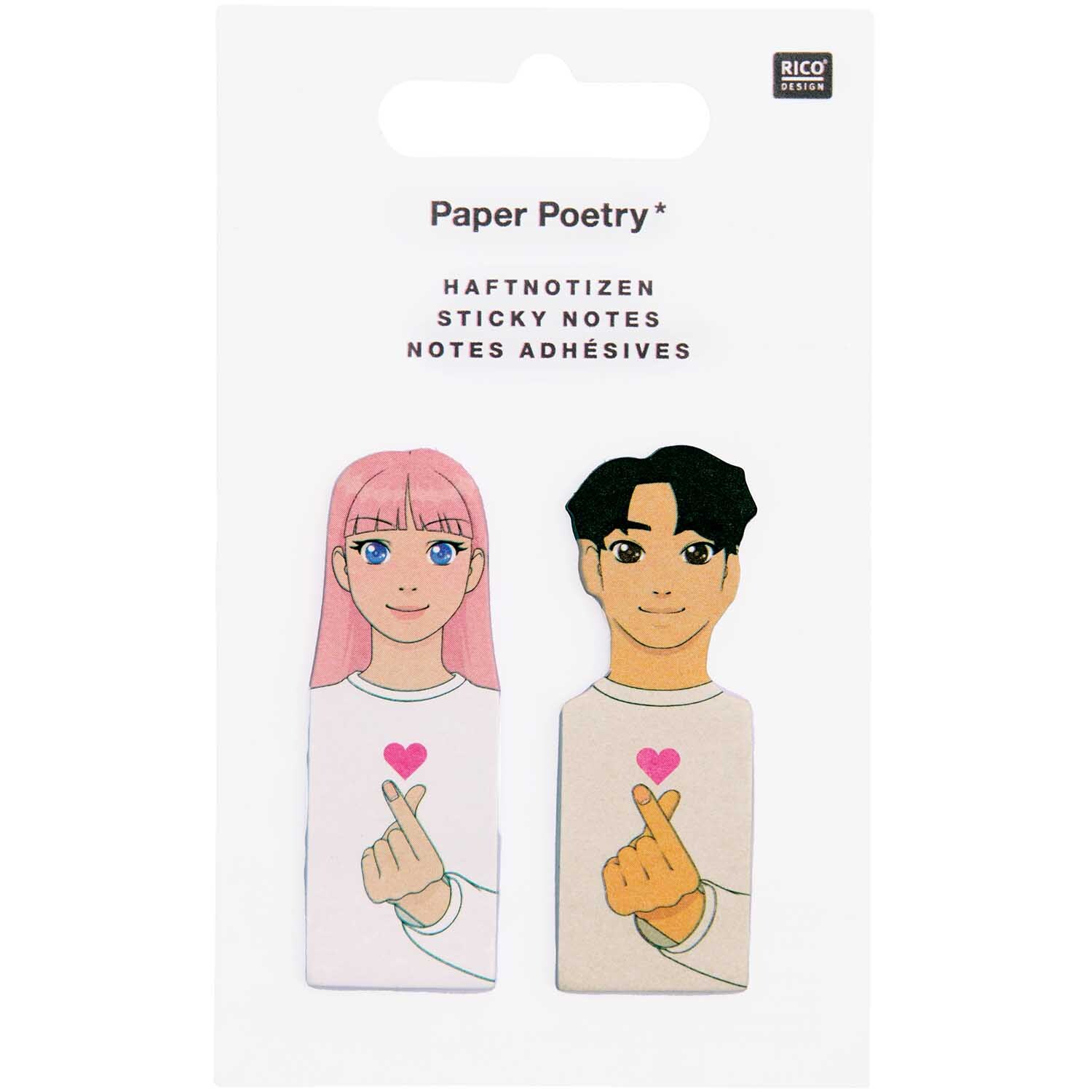 Paper Poetry Haftnotizen Manga 2x 25 Blatt 20x56mm von Rico Design