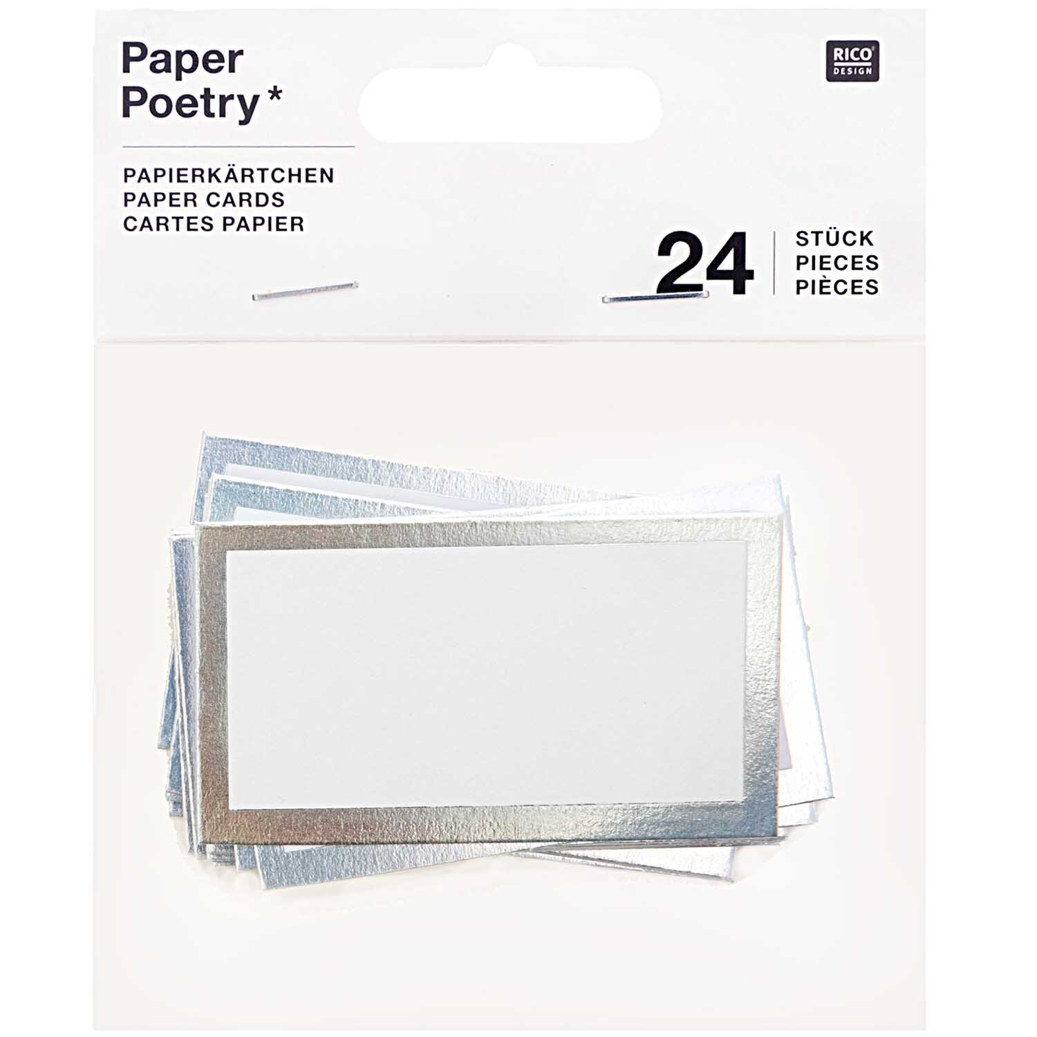 Paper Poetry Papierkärtchen mit Hot Foil 7x4cm 24 Stück Farbe Irisierend von Rico Design