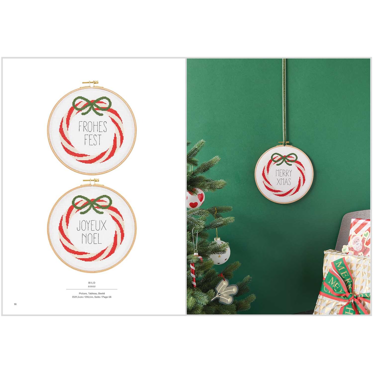 Livret de broderie Christmas Joy No. 182 from Rico Design Stickbuch Christmas Joy Nr. 182 zeigt festliche Stickmotive mit Weihnachtsgrüßen und Dekorationen.