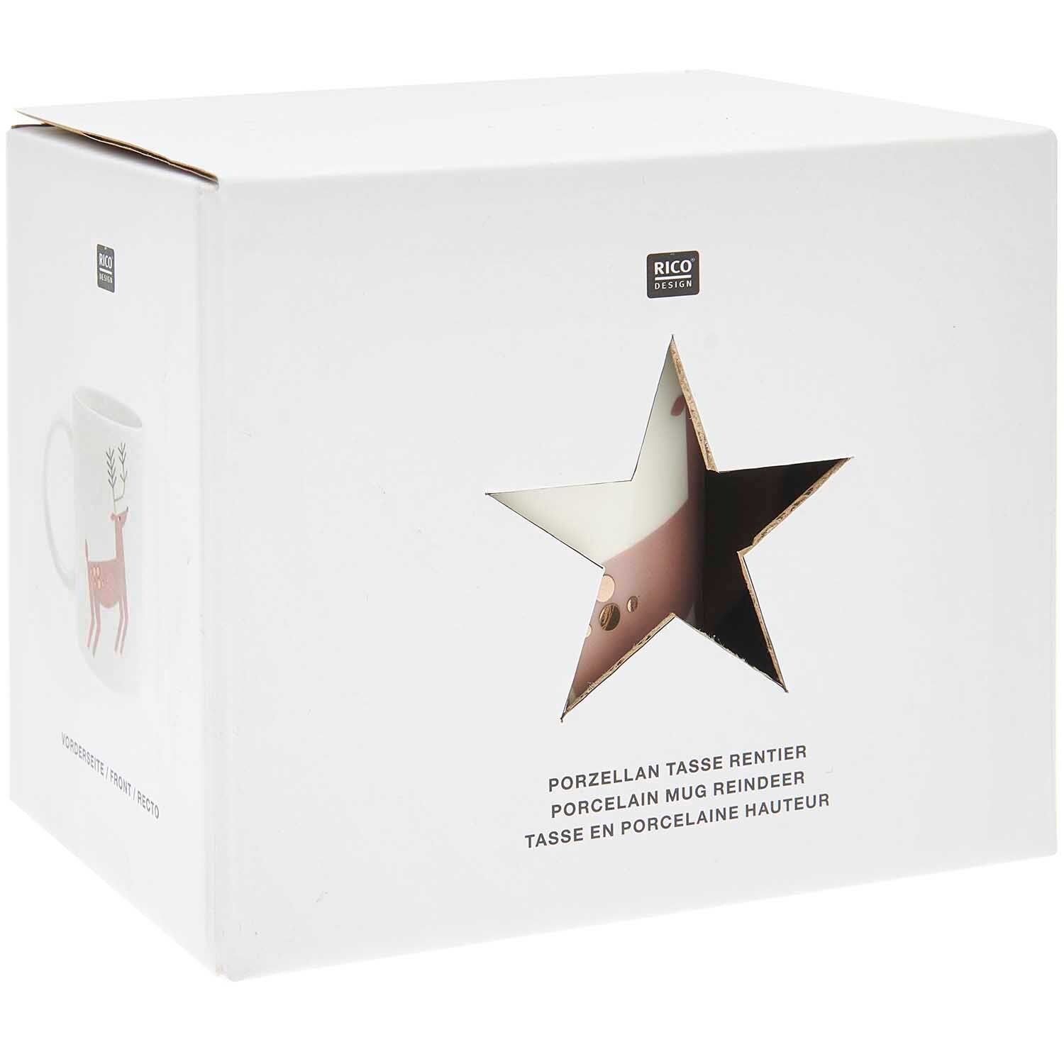 Porzellan Tasse Rentier 8x9,5cm von Rico Design