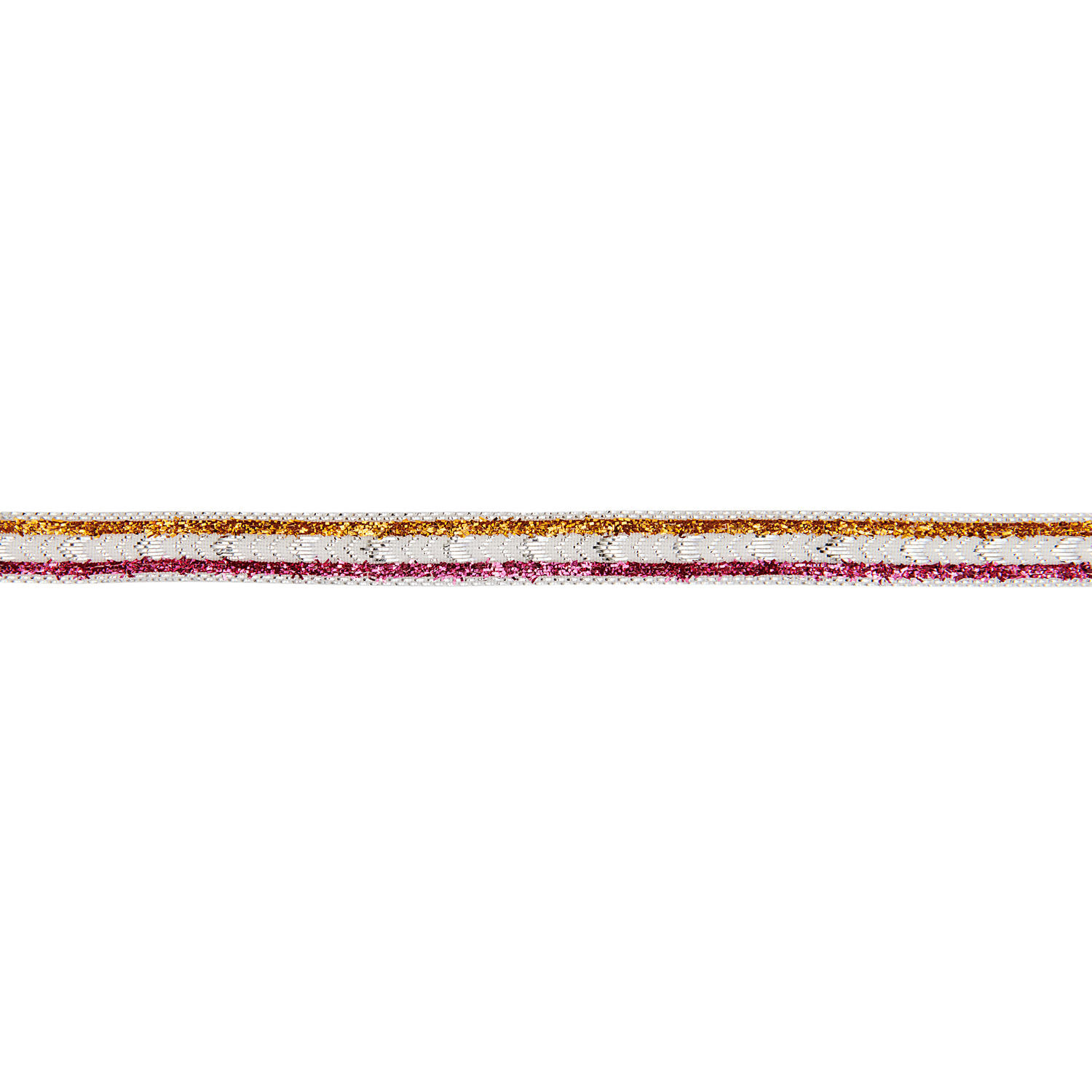 Glitzerband Zacken in Silber, Gold, Bronze und Pink von Rico Design, 10mm breit, 3m lang. Ideal für kreative Dekorationen.