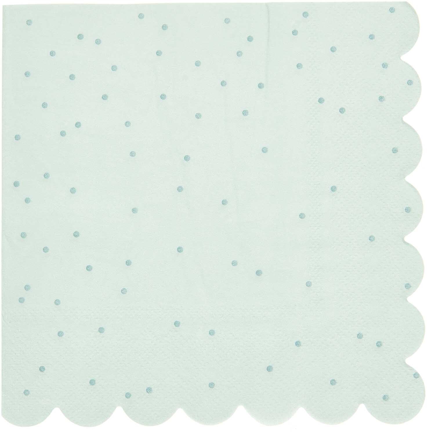 Servietten Punkte Mint von Rico Design, 32x32cm, 20 Stück. Zartes Design mit kleinen Punkten.