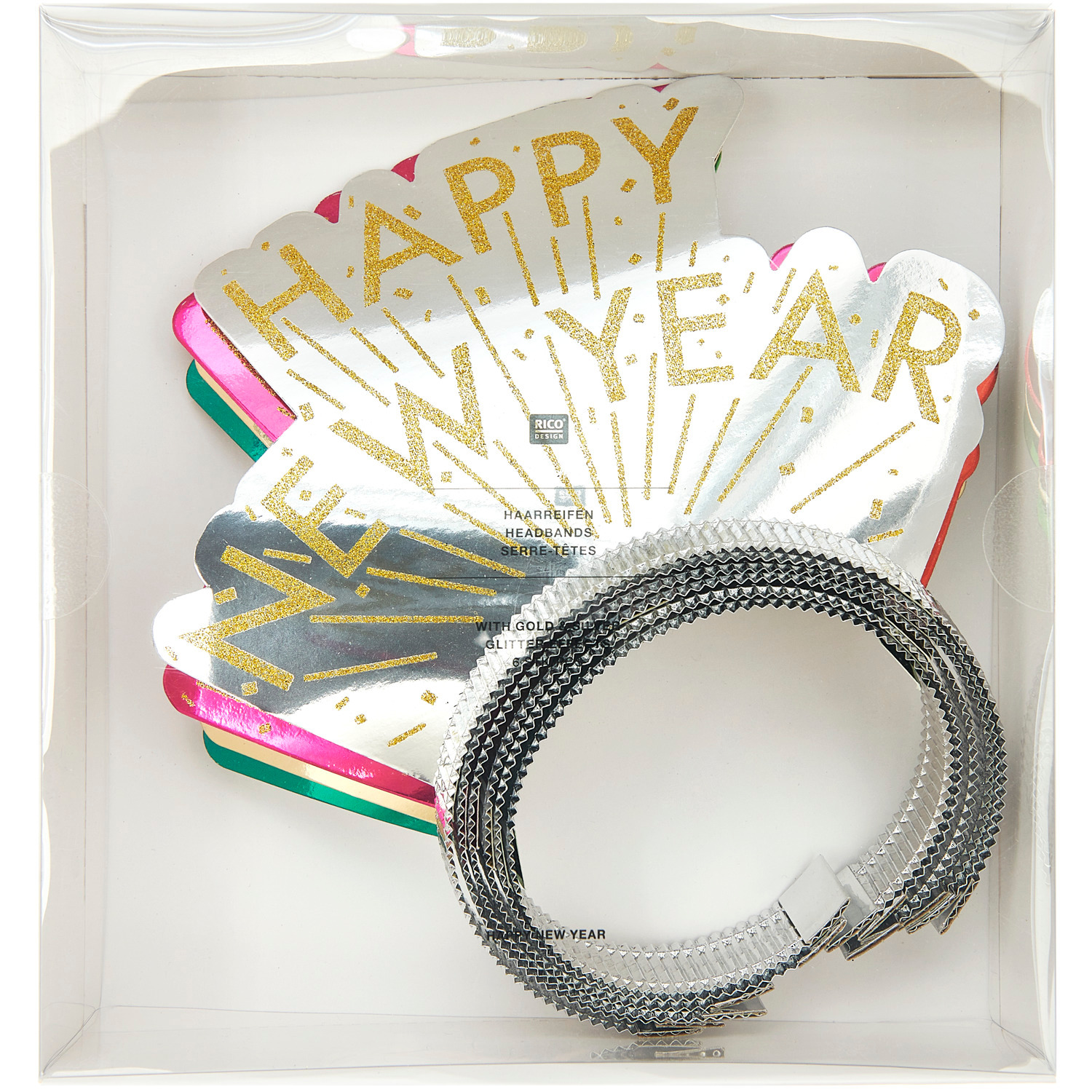 Haarreifen Happy New Year 6 Stück von Rico Design