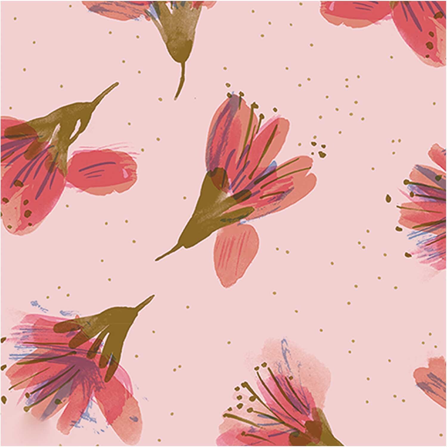 Paper Poetry Geschenkpapier Blüten rosa 70cm 2m 80g/m² von Rico Design Paper Poetry Geschenkpapier mit Blütenmuster auf rosa Hintergrund, ideal für stilvolle Geschenke.