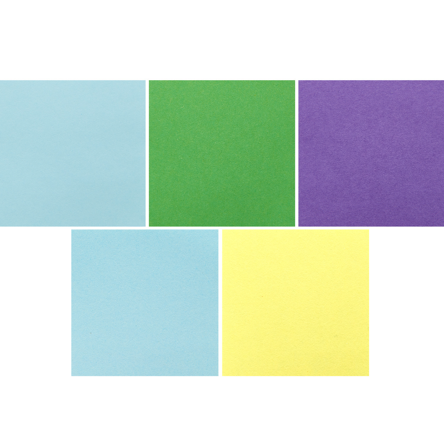 Mini-Origamipapier Multicolor 5x5cm 100 Blatt von Rico Design Mini-Origamipapier Multicolor von Rico Design, 5x5cm, 100 Blatt. Fünf bunte Quadrate in Blau, Grün, Lila, Hellblau und Gelb.