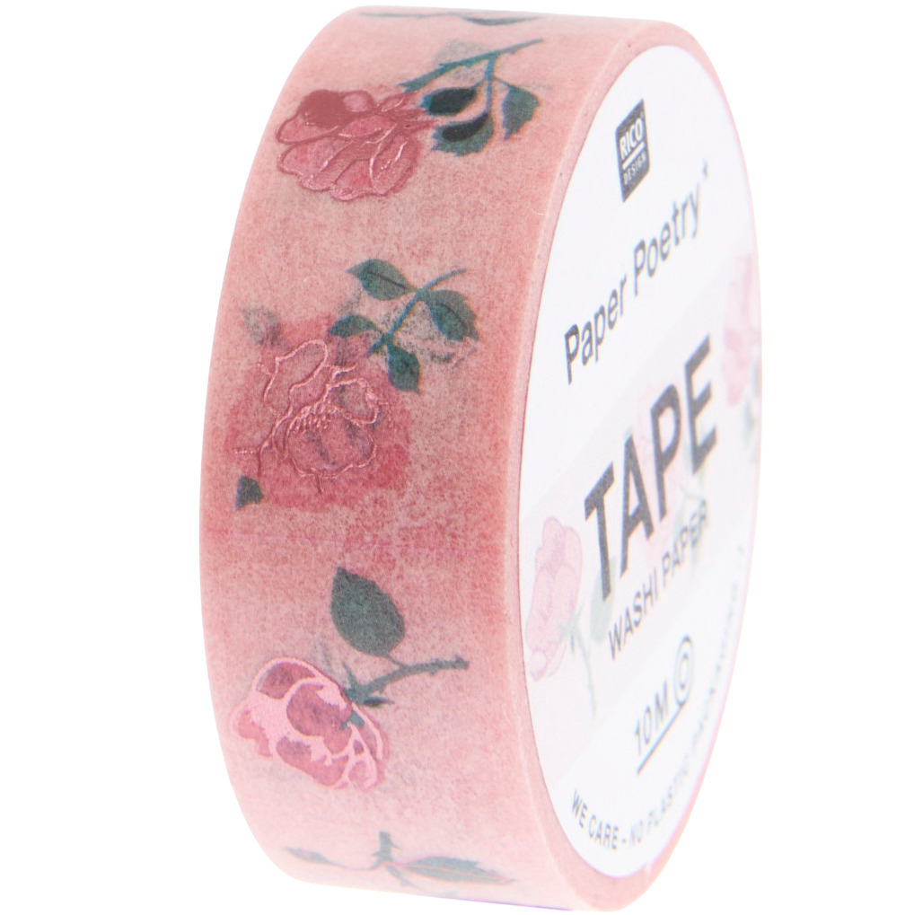 Paper Poetry Tape Rosen  1,5cm 10m von Rico Design