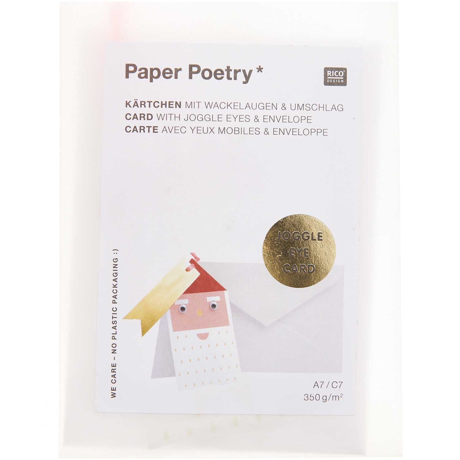 Paper Poetry Karte mit Wackelaugen Weihnachtsmann A7/C7 von Rico Design
