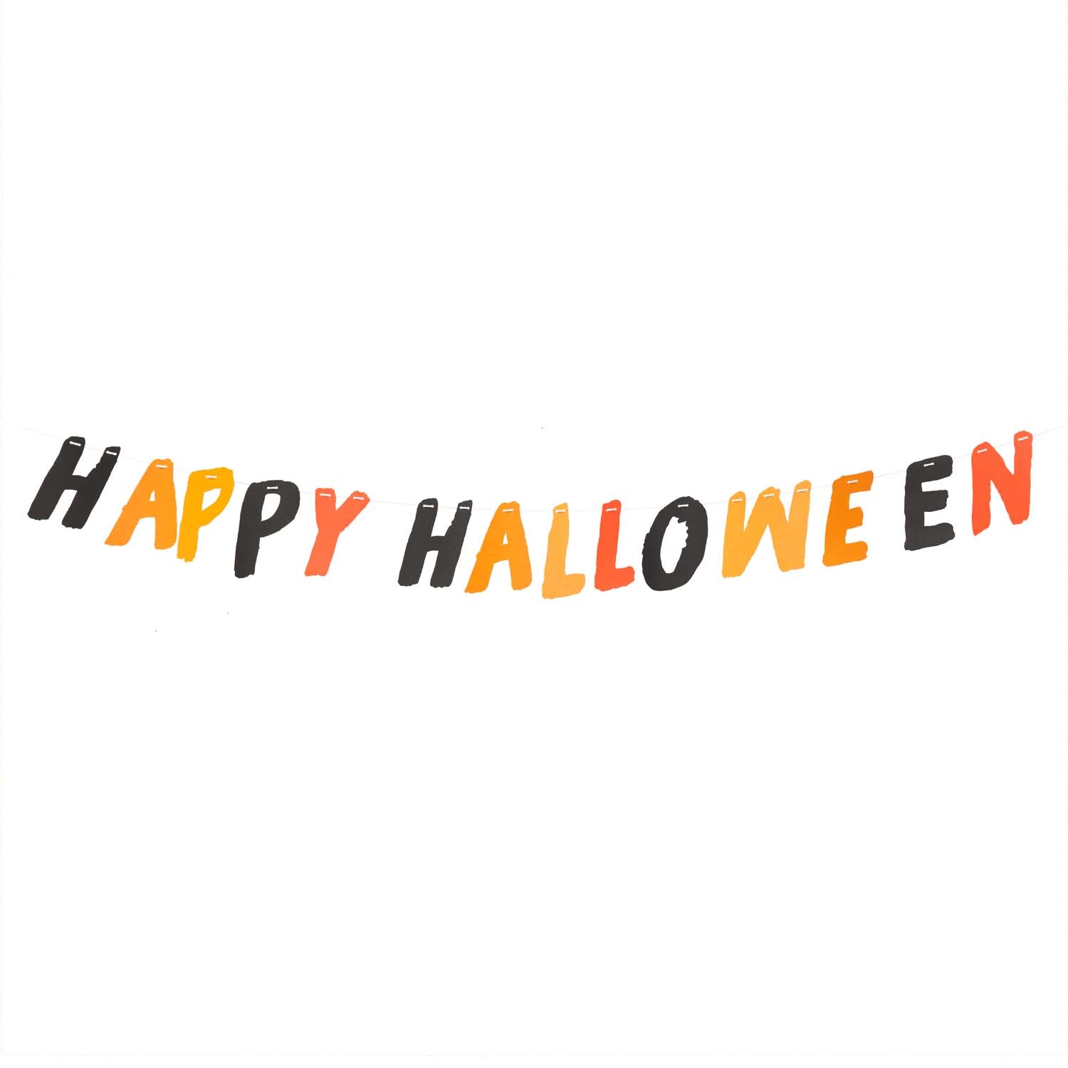 Paper Poetry Girlande Happy Halloween 3m: Mehrfarbige Buchstabengirlande mit "Happy Halloween" in Schwarz und Orange von Rico Design.