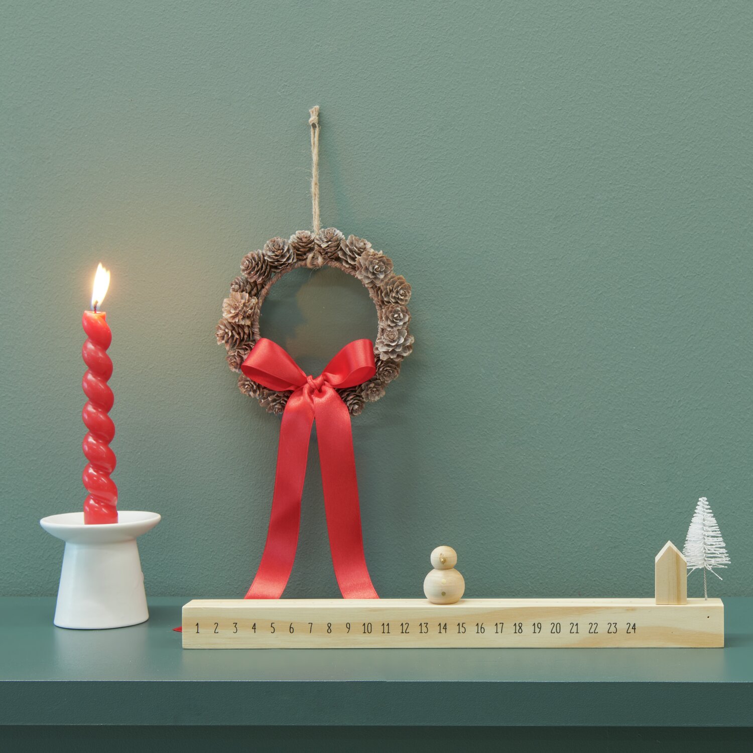 Schiebe-Adventskalender mit Schneemann 36x11,5x3cm von Rico Design