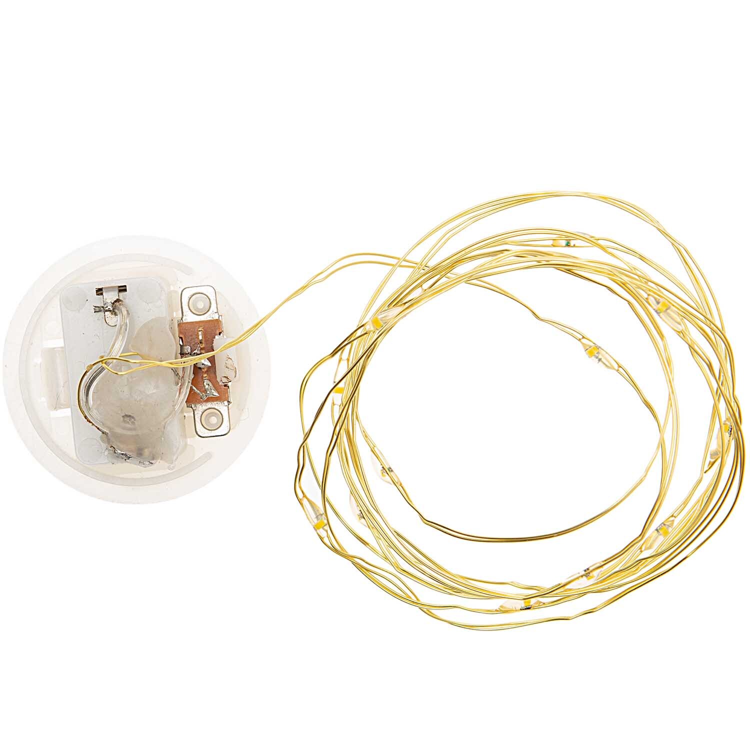 LED-Lichterkette für Dekohaube mit 15 Lichtern, ideal für stimmungsvolle Dekorationen.
