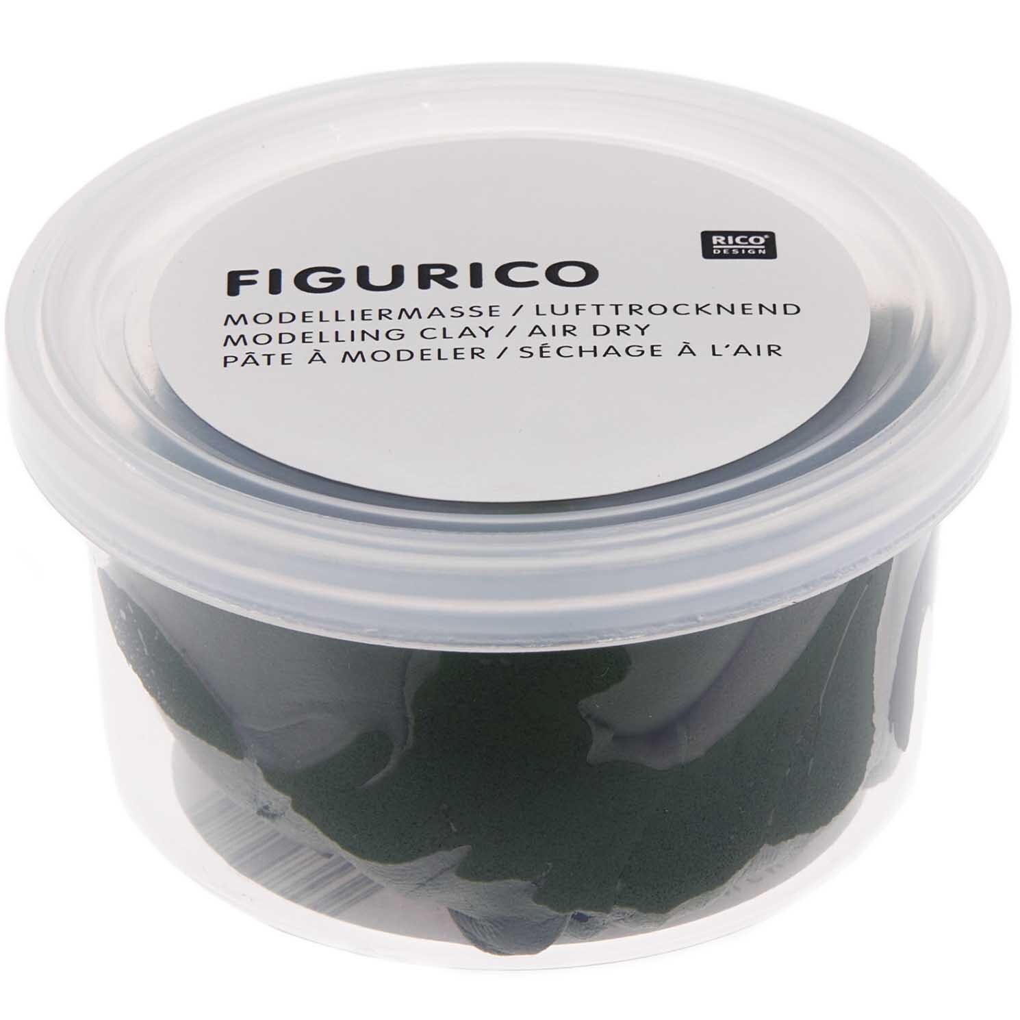 Figurico Modelliermasse 28g Farbe Dunkelgrün von Rico Design Figurico Modelliermasse 28g in einem transparenten Behälter, dunkelgrün, von Rico Design. Ideal für kreative Projekte.