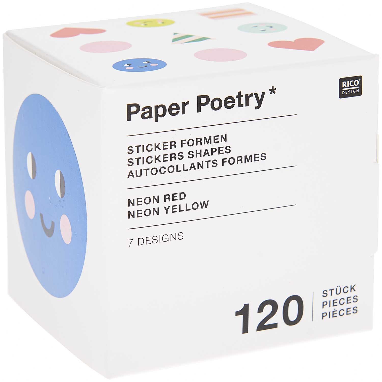Paper Poetry Sticker Happy Birthday Formen 5,5cm 120 Stück auf der Rolle von Rico Design