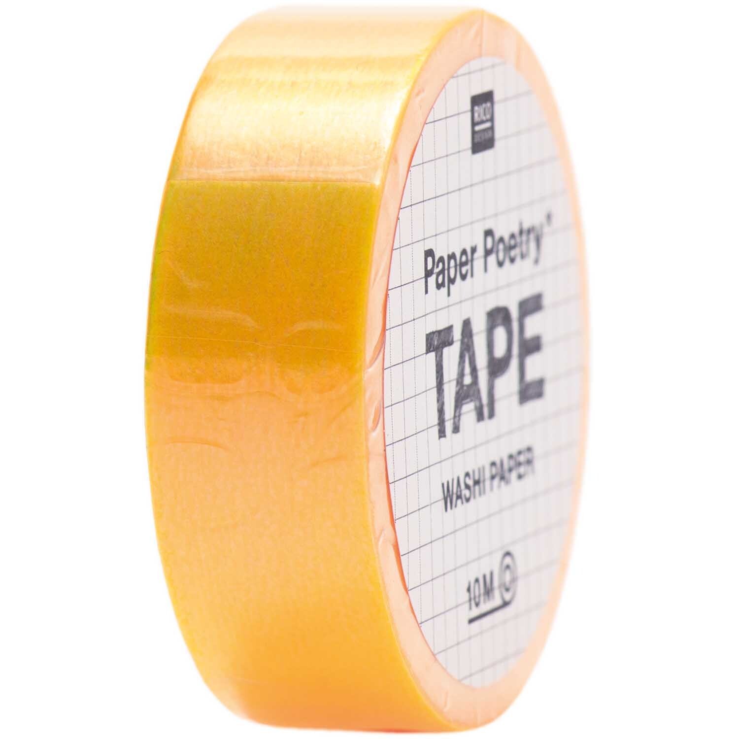 Paper Poetry Tape irisierend 15mm 10m Farbe Orange von Rico Design Paper Poetry Tape irisierend 15mm 10m in leuchtendem Orange von Rico Design, seitlich abgebildet.