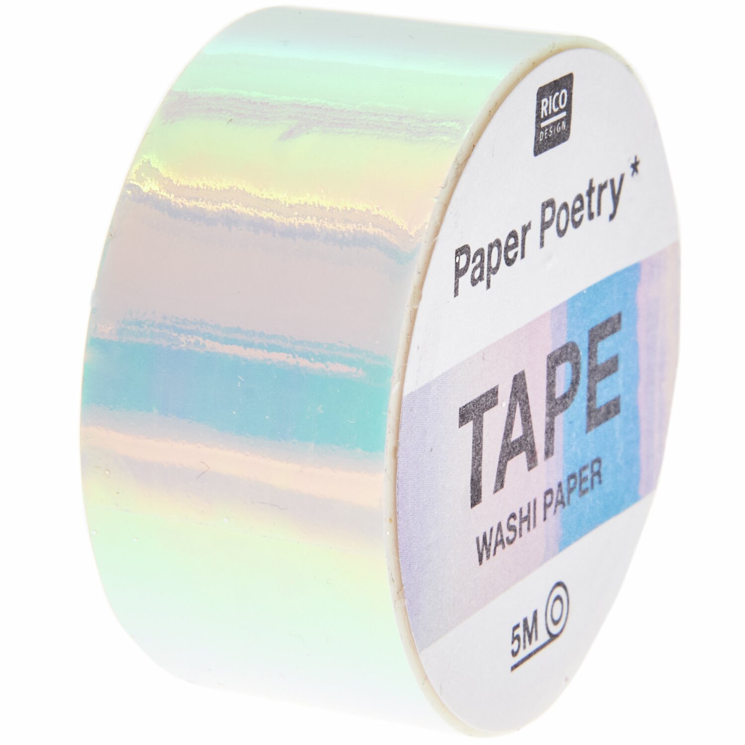 Paper Poetry Mirror Rainbow Tape in schimmerndem Design, 19mm breit, 5m lang, von Rico Design.