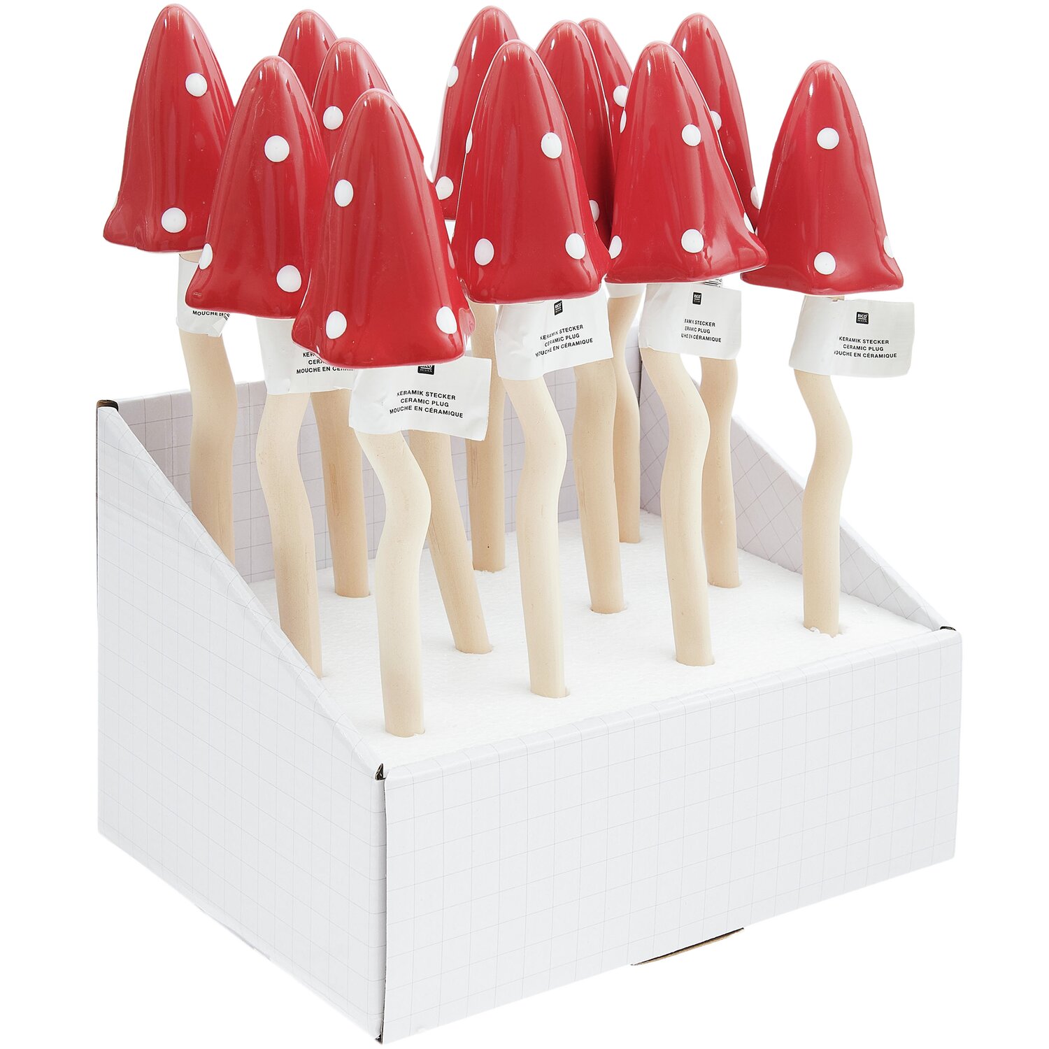 Keramik Stecker Fliegenpilz 5,5x5,5x24cm von Rico Design