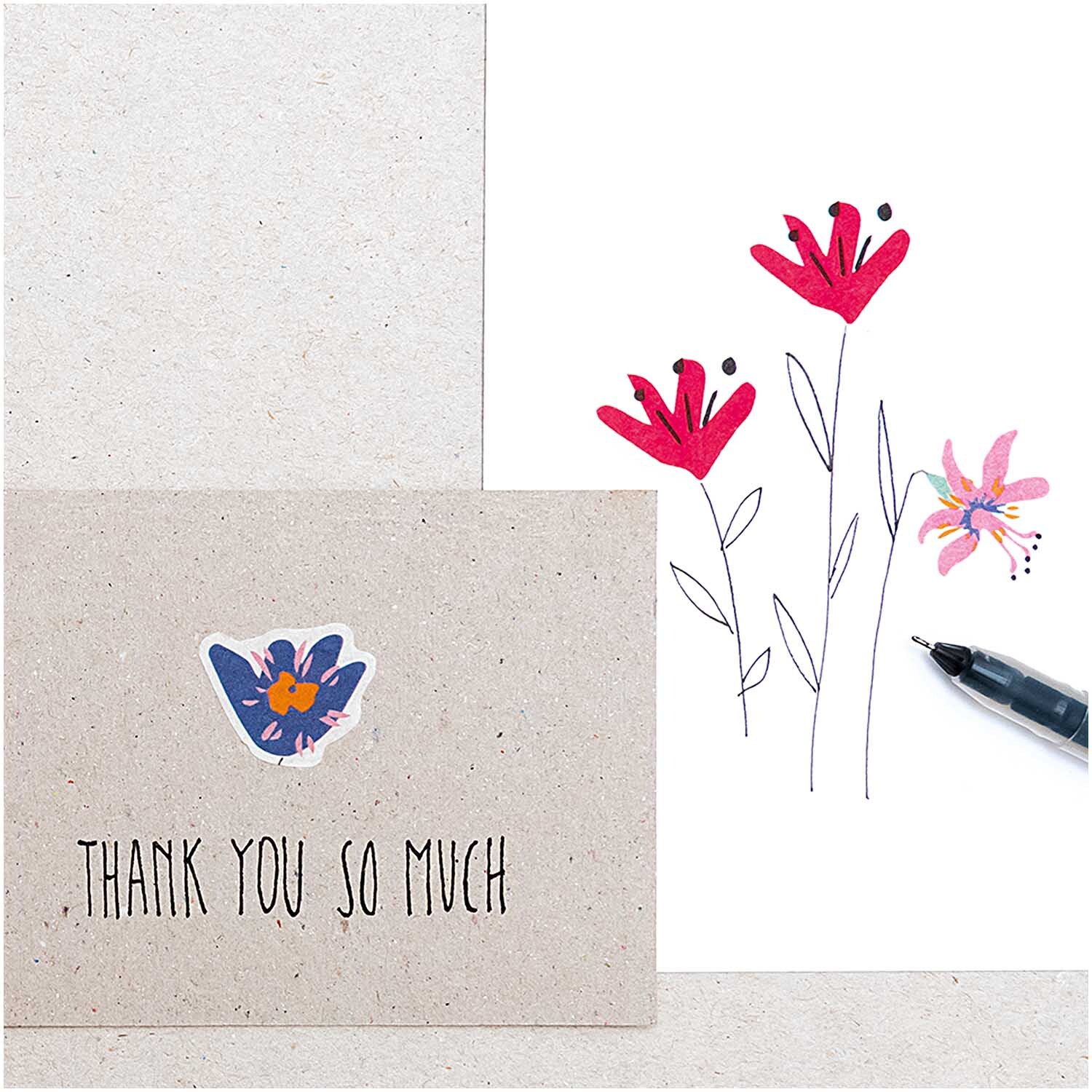 Washi Sticker Streublumen 200 Stück von Rico Design Washi Sticker Streublumen 200 Stück von Rico Design, mehrfarbig, auf einer Karte mit Blumenzeichnung und Stift.