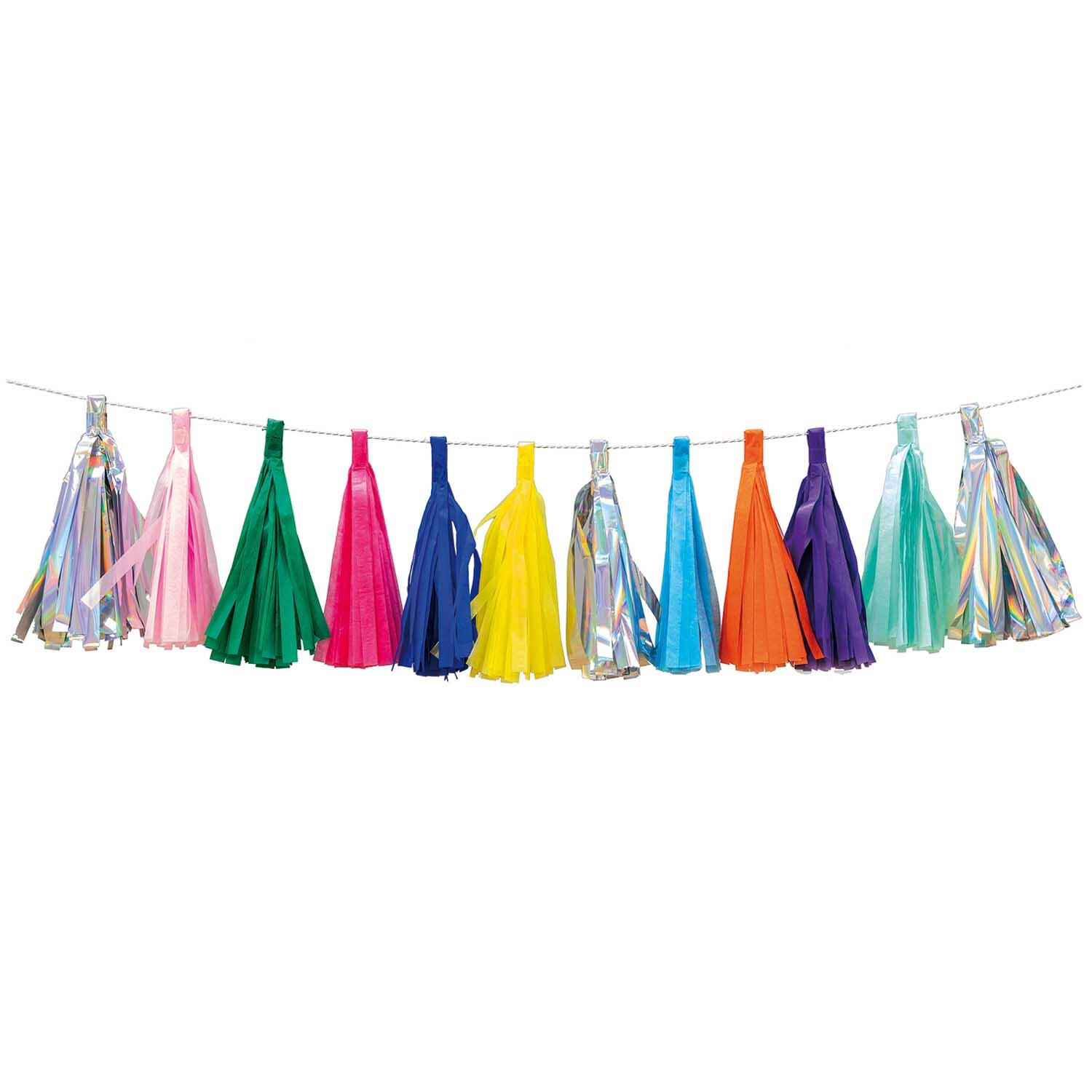 Quasten-Girlande 2m 12 Quasten Farbe Mehrfarbig von Rico Design Quasten-Girlande 2m 12 Quasten von Rico Design in leuchtenden Farben, ideal für festliche Dekorationen.