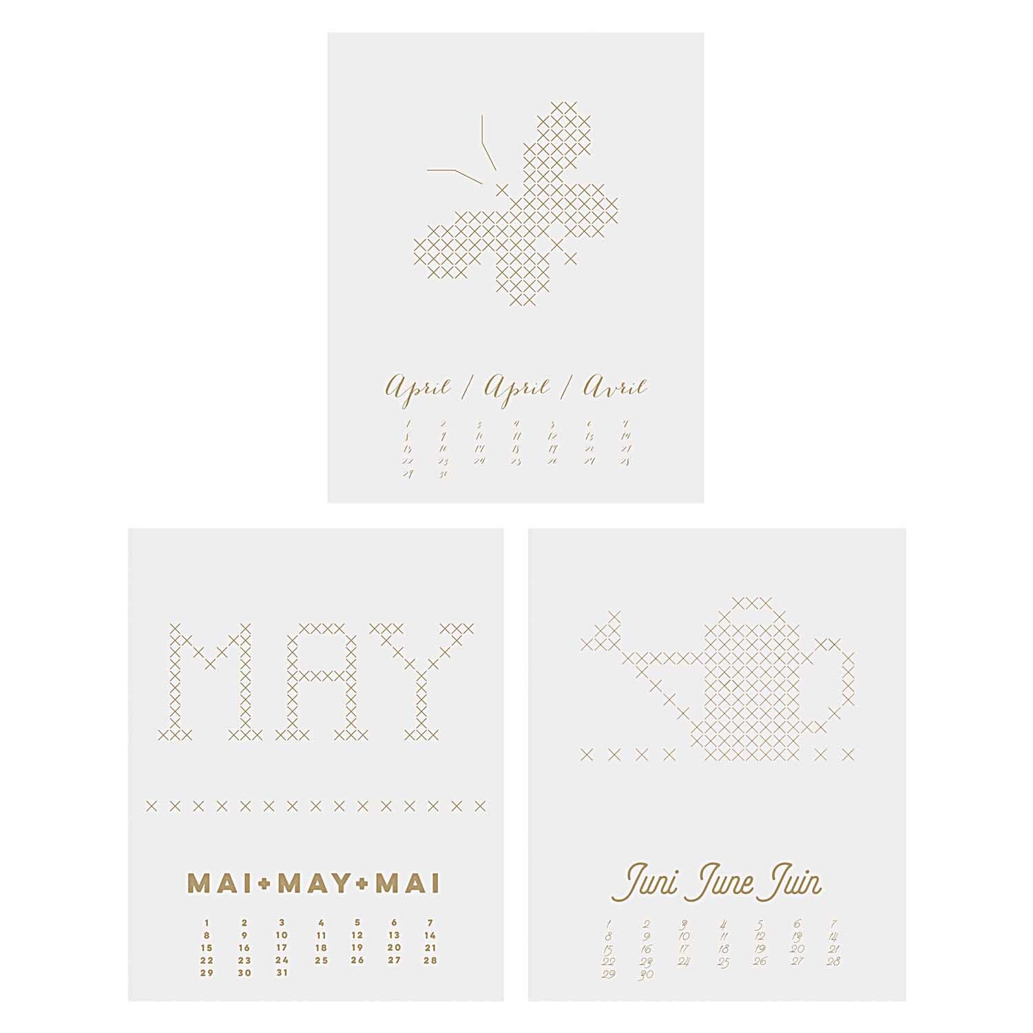 Kalender zum Besticken gold 16x20cm immerwährend von Rico Design Kalender zum Besticken gold 16x20cm immerwährend von Rico Design