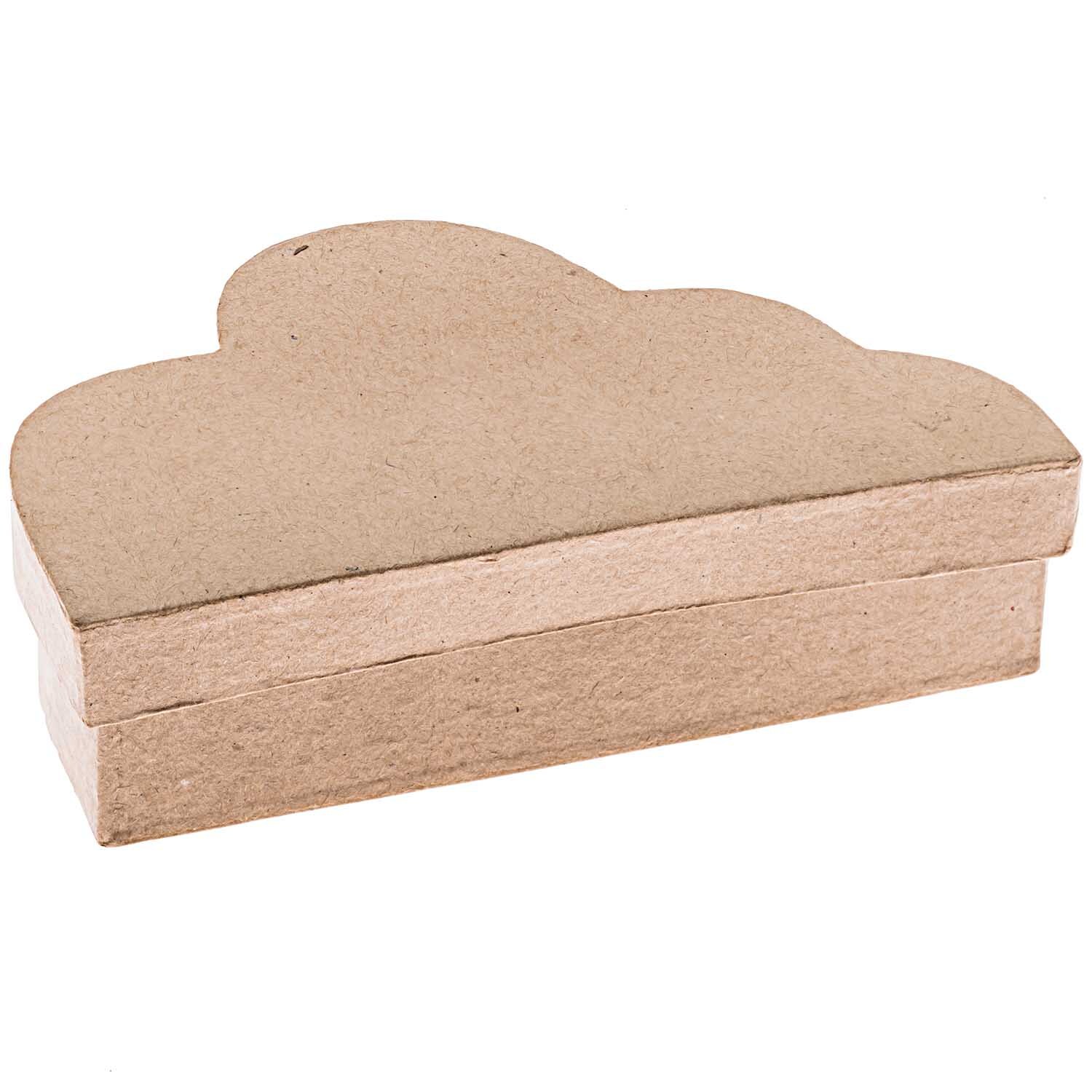 Pappmaché-Box Wolke in Wolkenform, ideal für kreative Projekte, von Rico Design in natürlichem Braun.