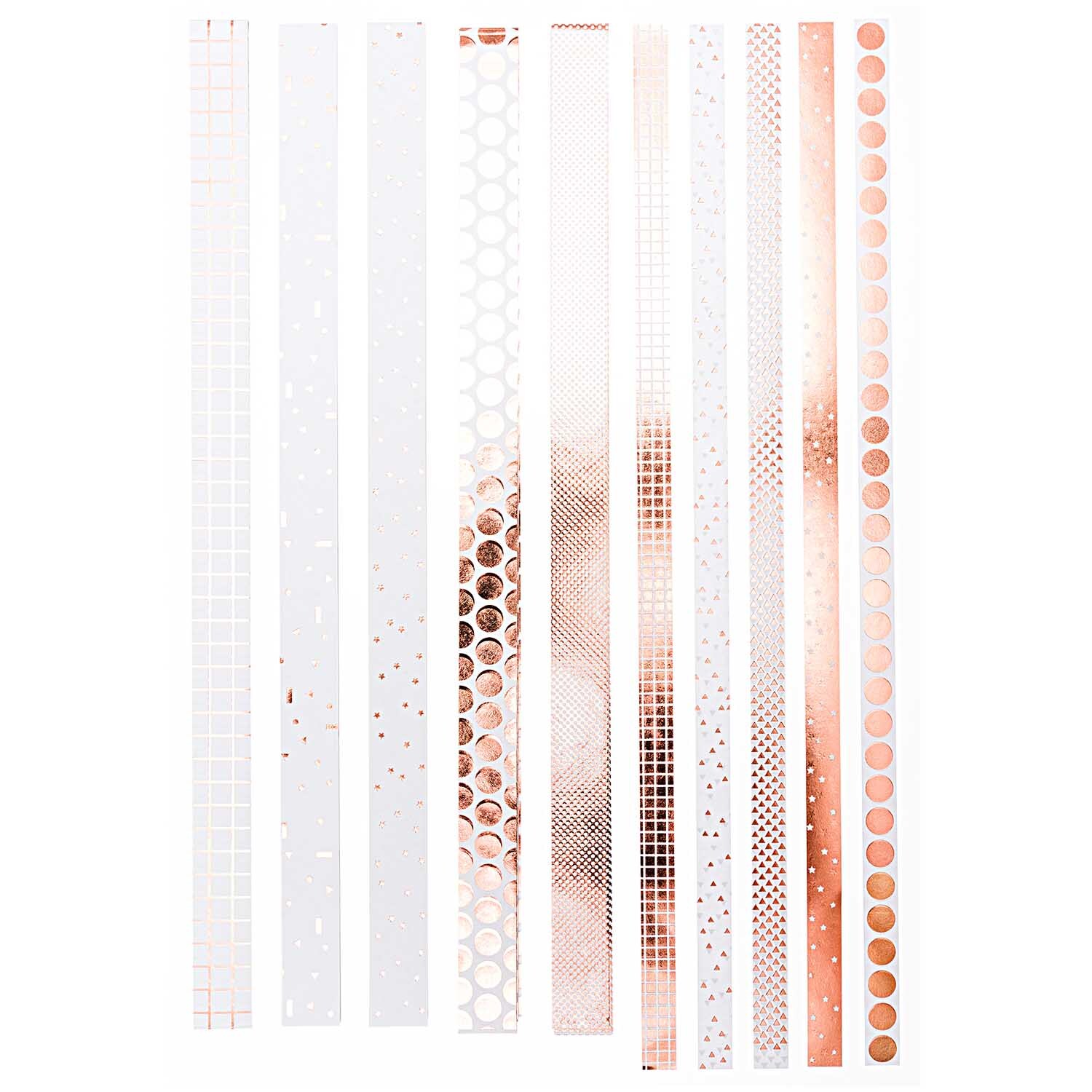 Paper Poetry bandes de Fröbel Graphic blanc-or rose 40 pièces Hot Foil from Rico Design Paper Poetry Fröbelstreifen in eleganten Mustern und Farben, ideal für kreative Bastelprojekte.