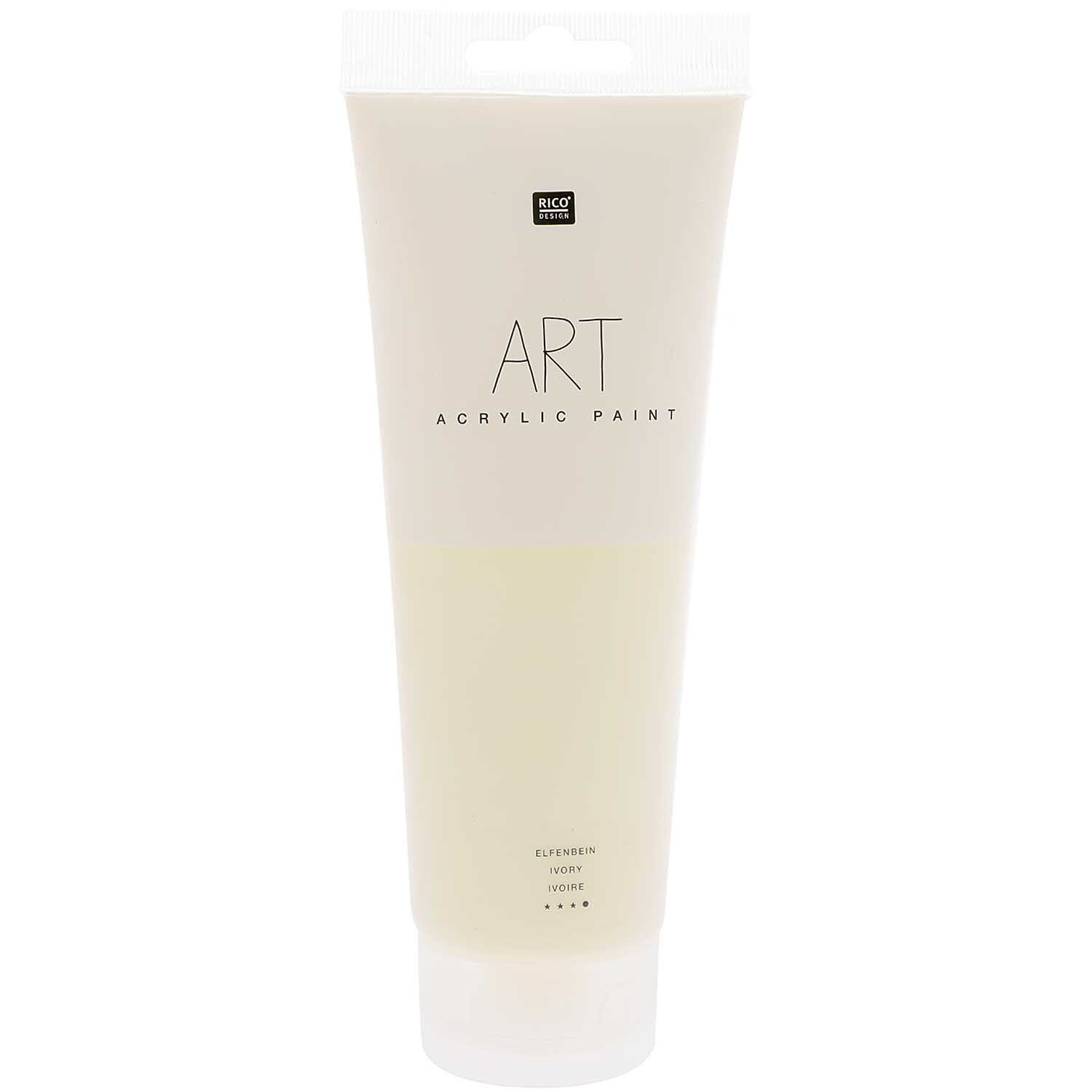 ART Künstler Acrylfarbe 250ml Farbe Elfenbein von Rico Design ART Künstler Acrylfarbe 250ml in Elfenbein von Rico Design, präsentiert in einer schlanken Tube.