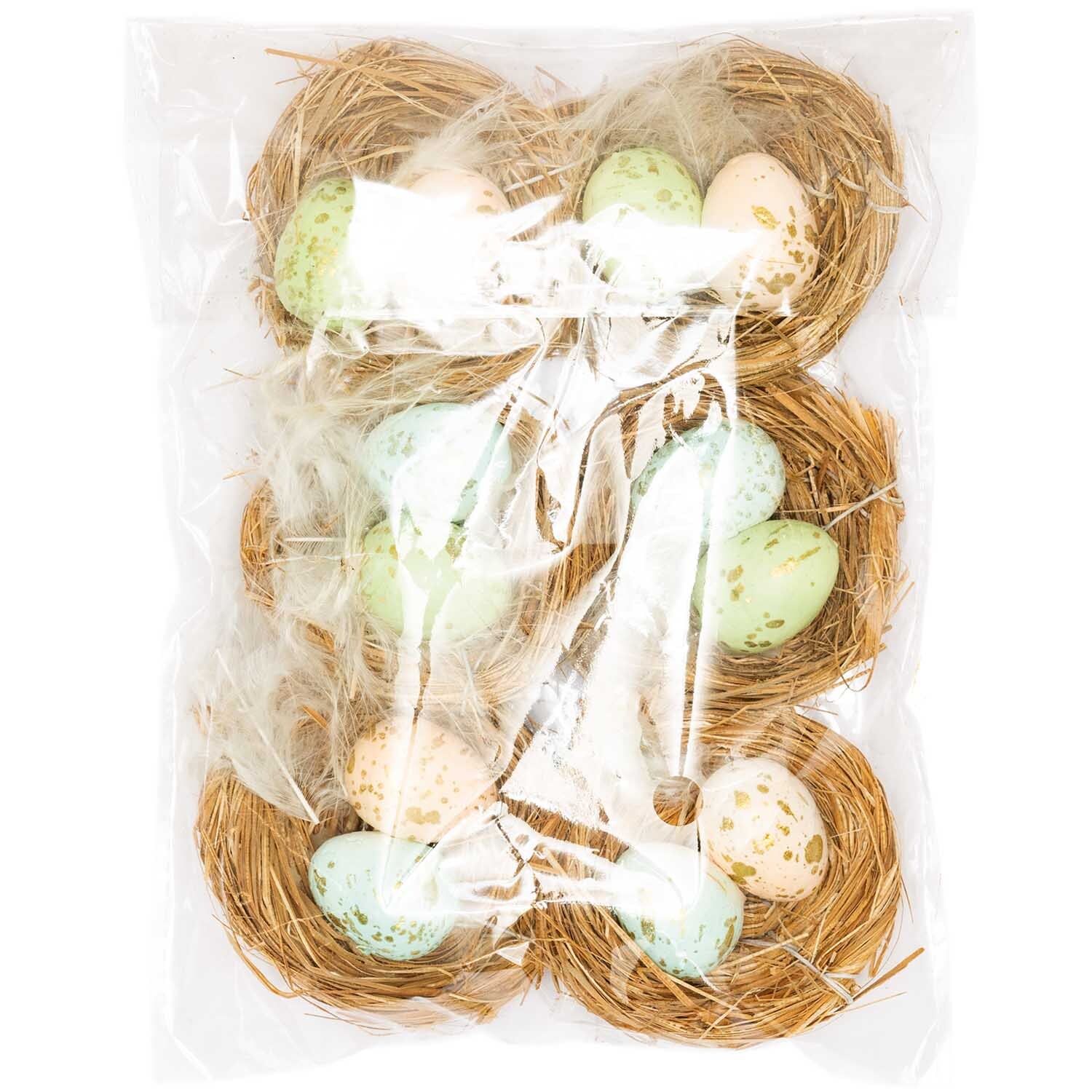 Osternest mit Eiern hell 6cm 6 Stück von Rico Design