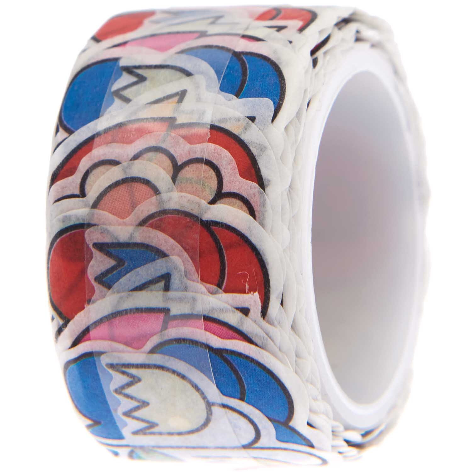 Rico Design x Redfries Washi Sticker Eye Candy mit bunten, verspielten Mustern in Blau und Rot.