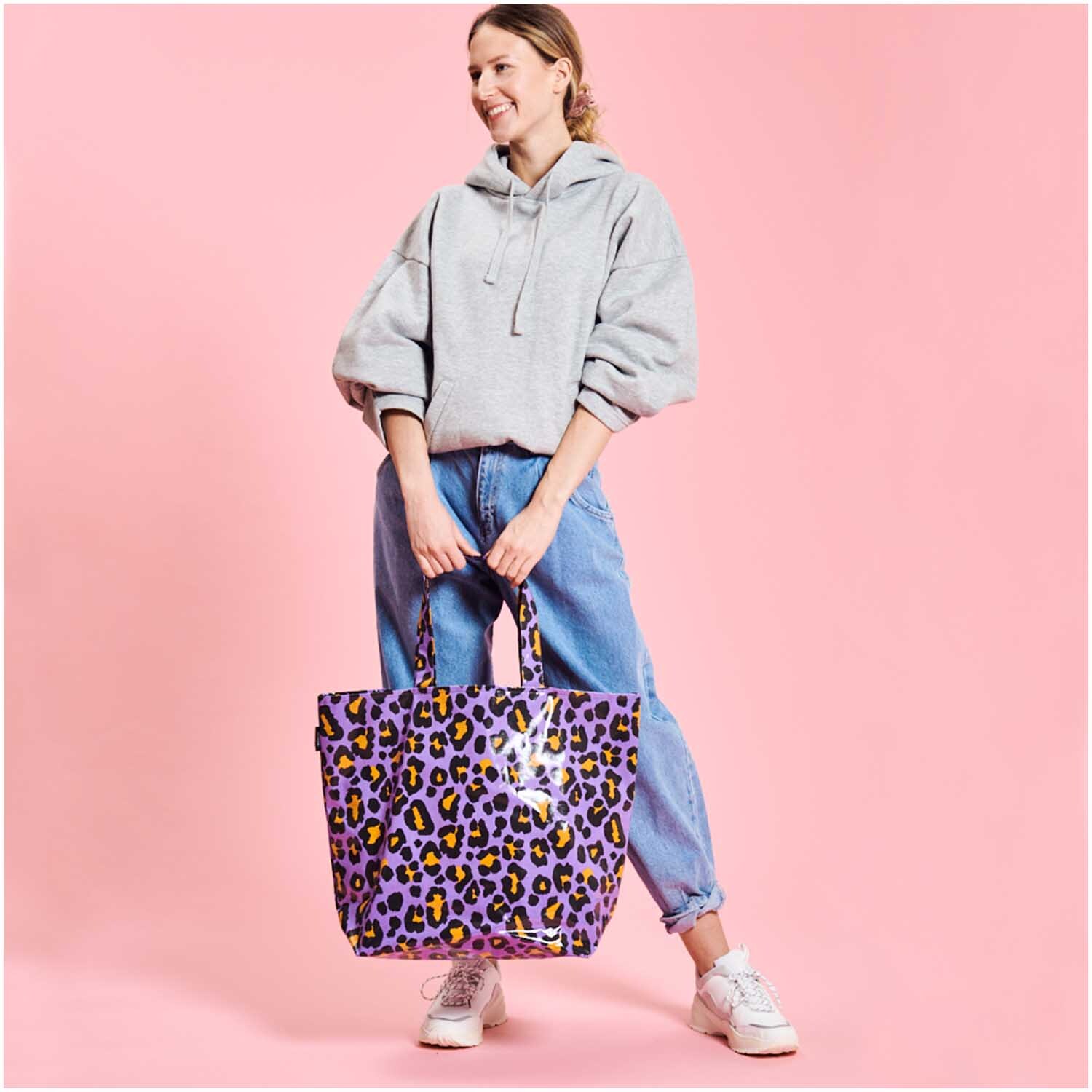 PVC-Shopper Acid Leo lila 41x55x19cm von Rico Design PVC-Shopper Acid Leo lila 41x55x19cm von Rico Design