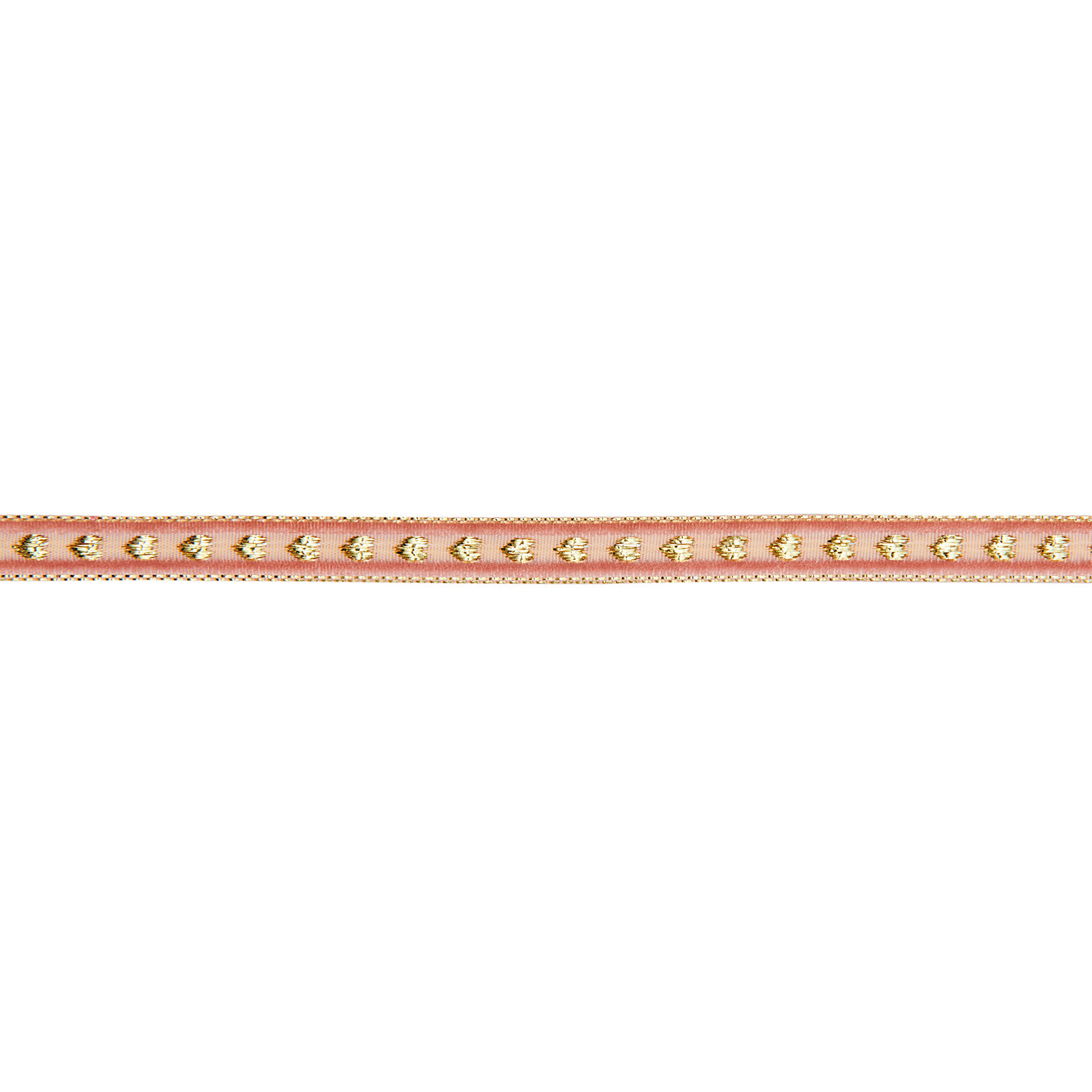 Samt-Glitzerband mit Herzen in Rosa und Gold von Rico Design, 10mm breit, 3m lang. Ideal für kreative Dekorationen.