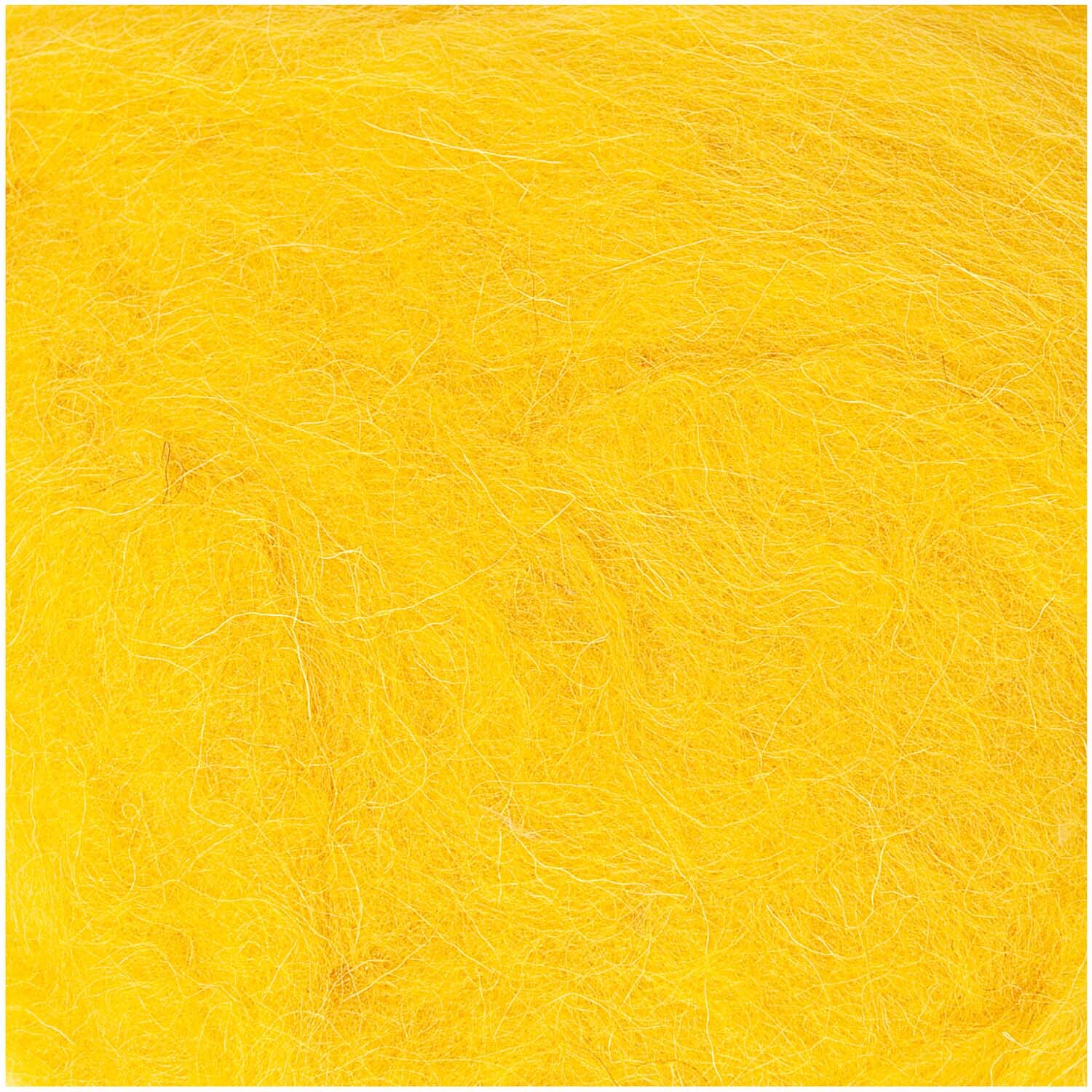 Schafwolle 50g in leuchtendem Gelb von Rico Design, ideal für kreative Handarbeitsprojekte.