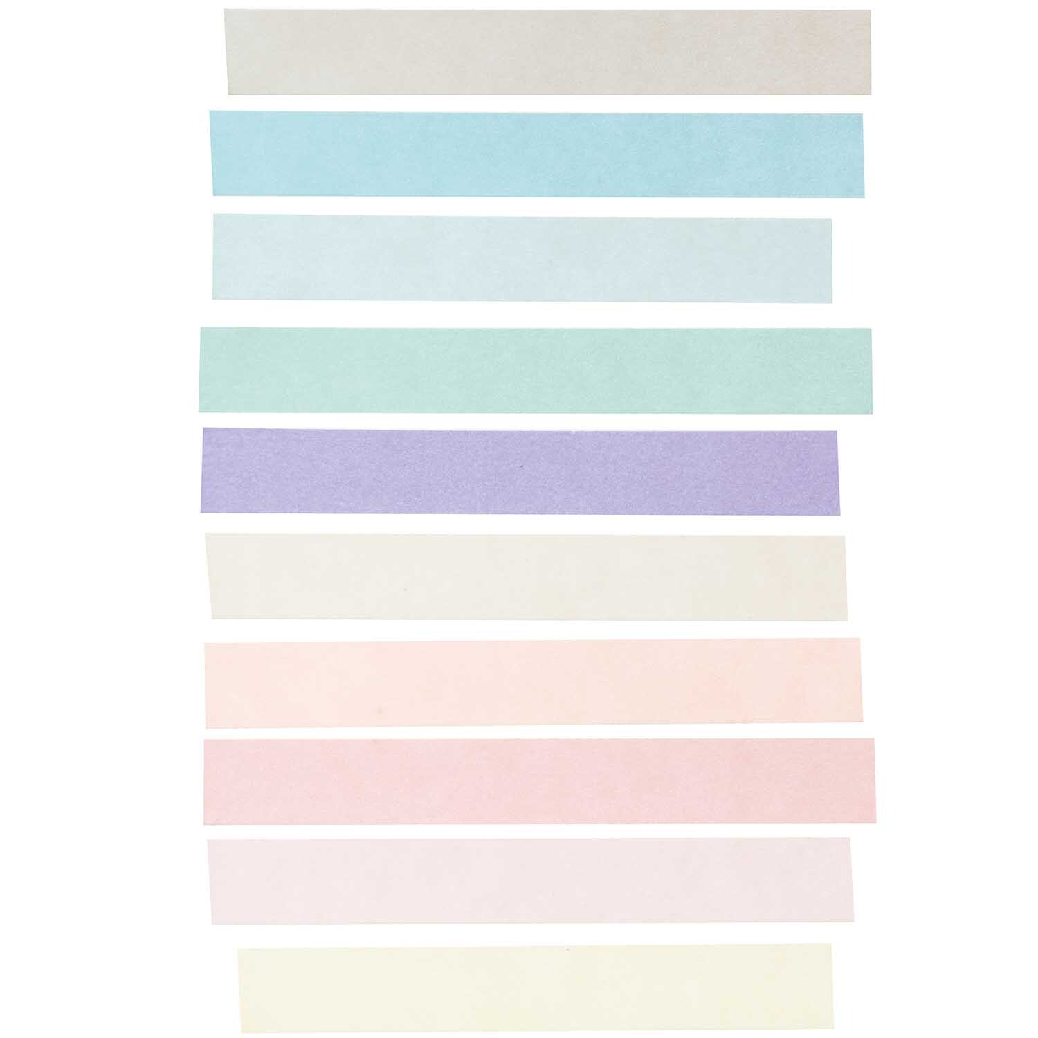 Paper Poetry Tape Set pastell 15mm 5m 10 Stück von Rico Design Paper Poetry Tape Set pastell 15mm 5m 10 Stück von Rico Design. Zehn bunte Klebebänder in Pastelltönen auf schwarzem Hintergrund.
