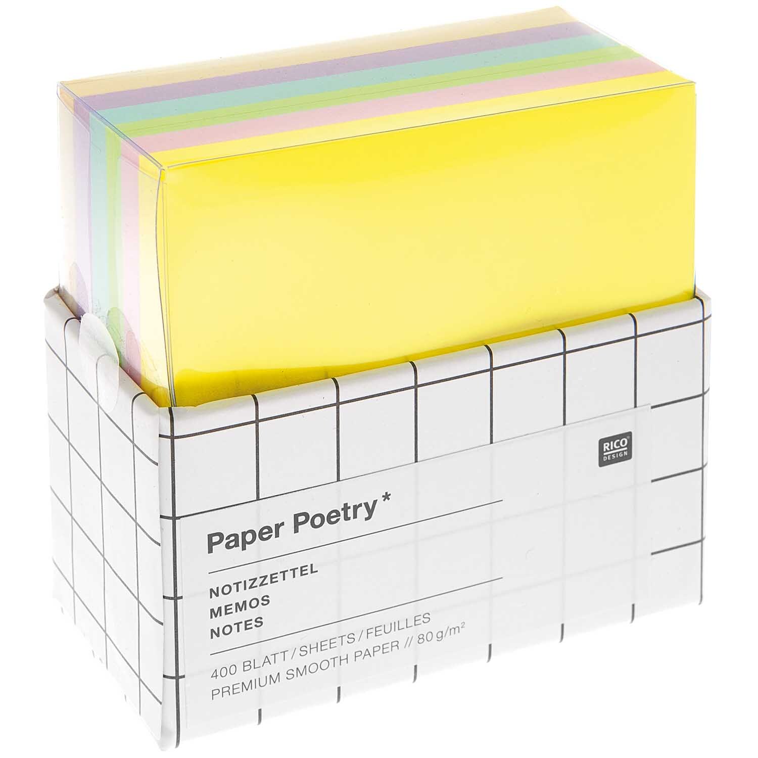Paper Poetry Notizzettel Box 9x9cm 400 Blatt von Rico Design