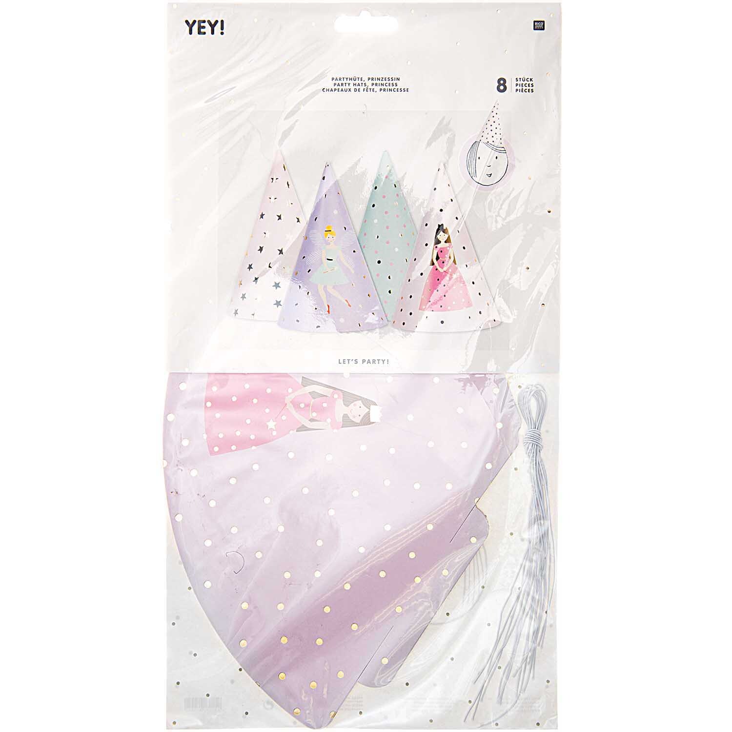 Partyhüte Prinzessin 20cm 8 Stück von Rico Design