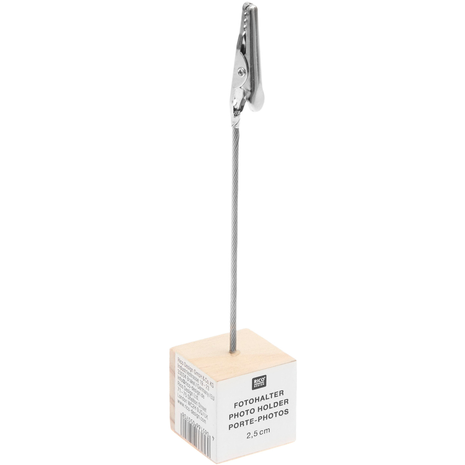 Fotohalter mit Klammer Würfel  2,5x2,5x12cm von Rico Design