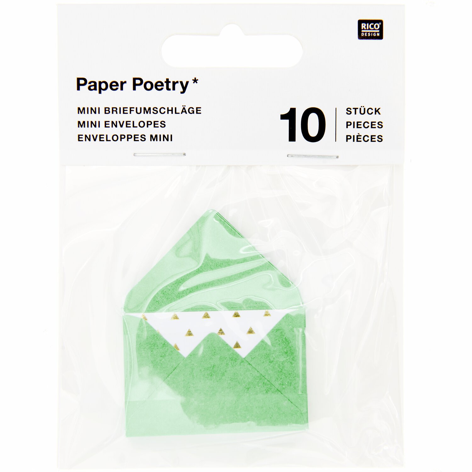 Paper Poetry Mini Briefe türkis 3x4,5cm 10 Stück von Rico Design