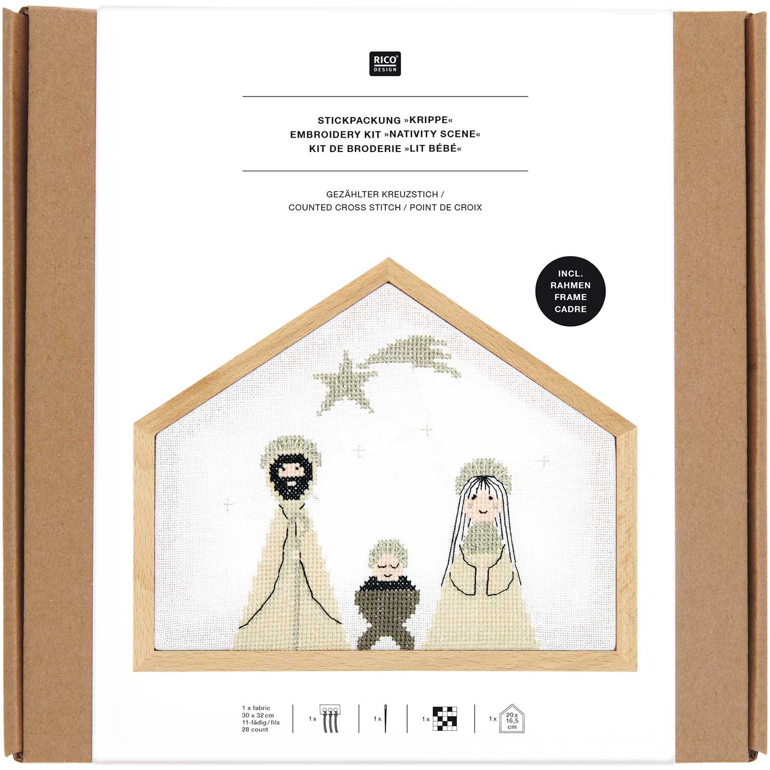 Paquet à broder Crèche petite 20x16,5 from Rico Design