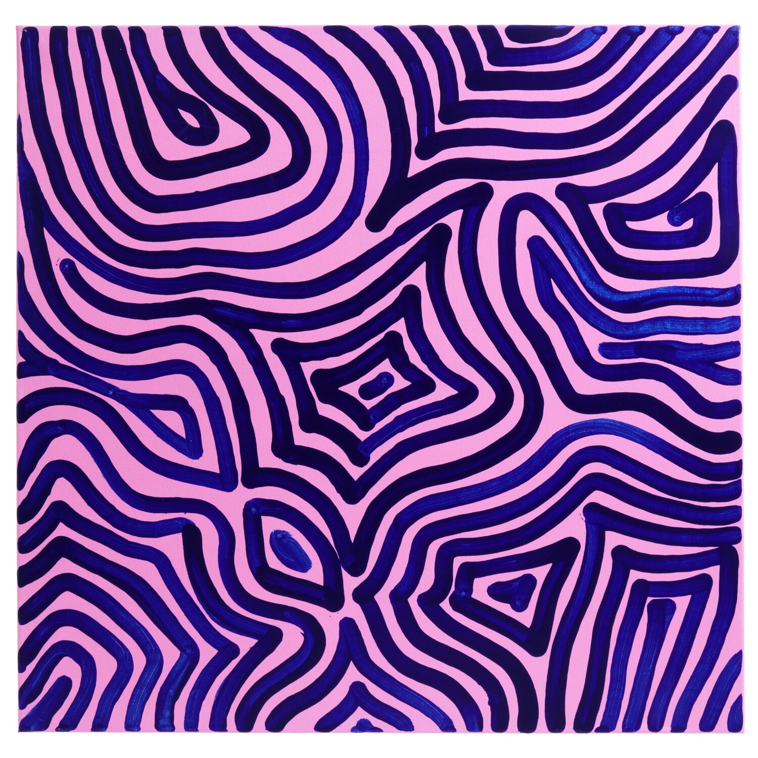 Squeeze Acrylic Marker Set Basic Rainbow 5x60ml von Rico Design Squeeze Acrylic Marker 60ml: Abstraktes Muster in Pink und Lila, ideal für kreative Projekte.