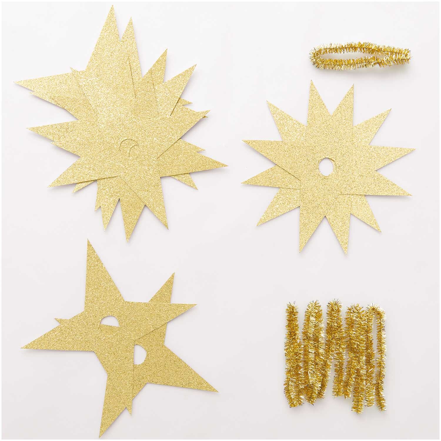 Paper Poetry Christbaumkugel-Topper Stern gold 6 Stück von Rico Design