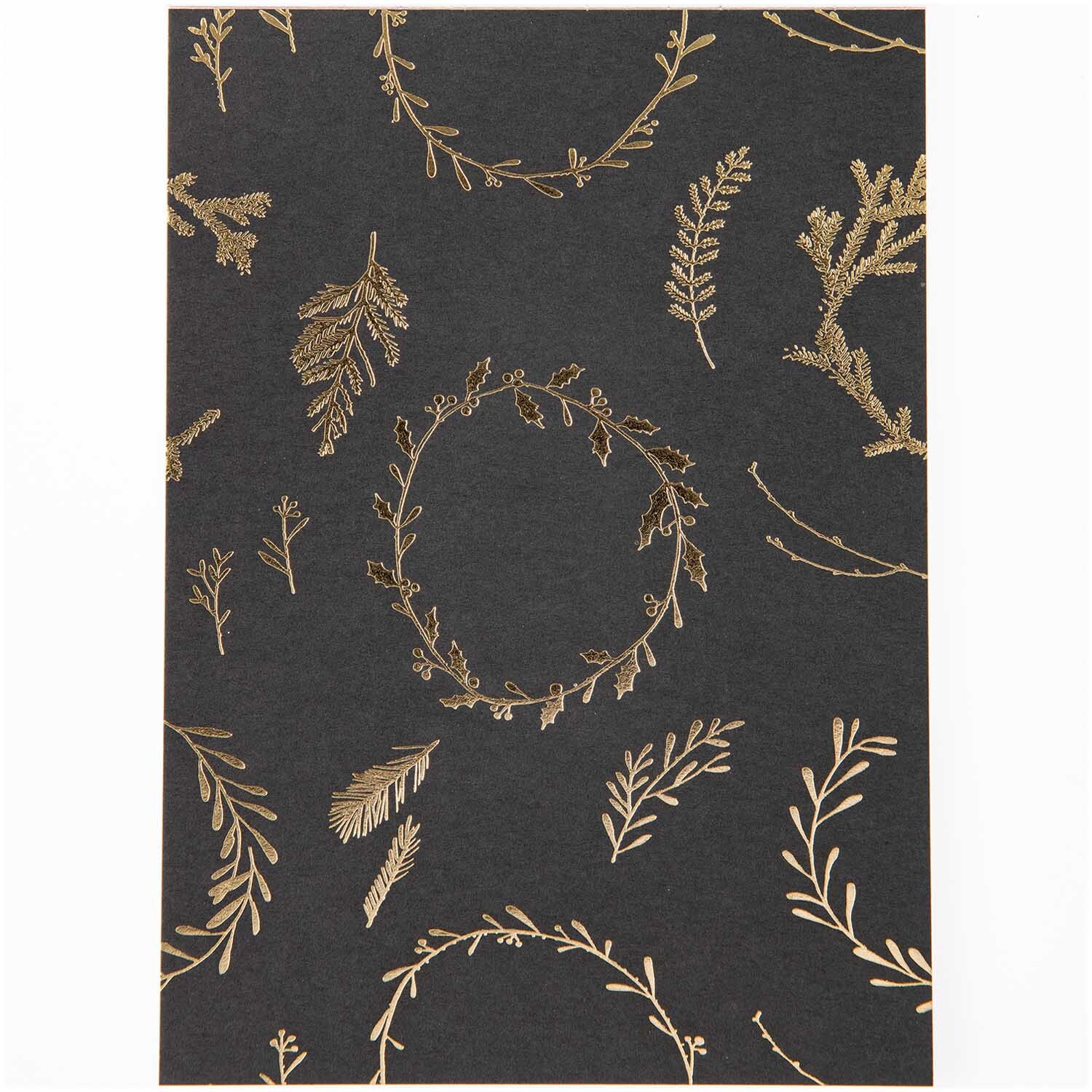 Paper Poetry postcard pad Nostalgic Christmas black-gold 12,5x17,6cm from Rico Design Paper Poetry Postkartenblock mit nostalgischem Weihnachtsmotiv in Schwarz-Gold von Rico Design.