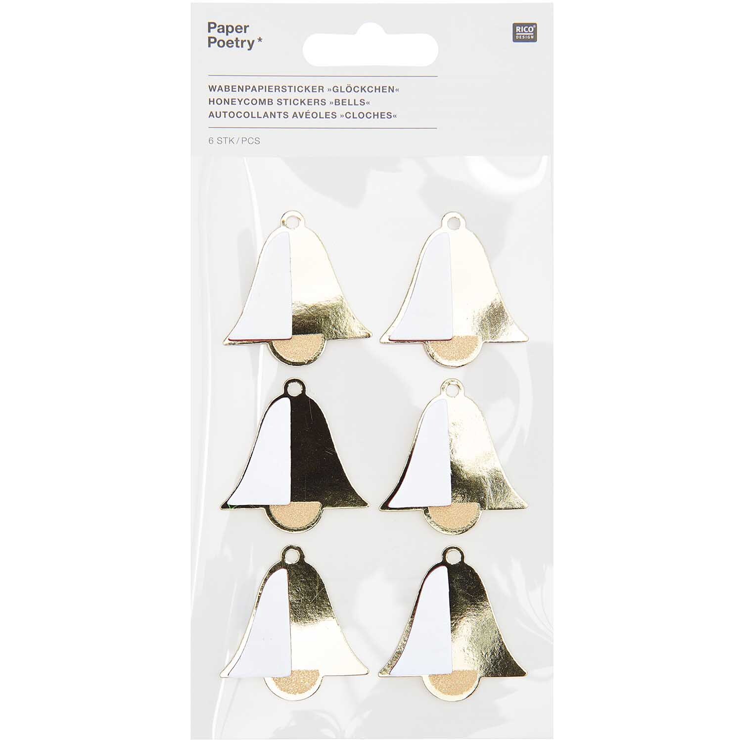 Paper Poetry Wabenpapiersticker Glocken 1 Blatt von Rico Design