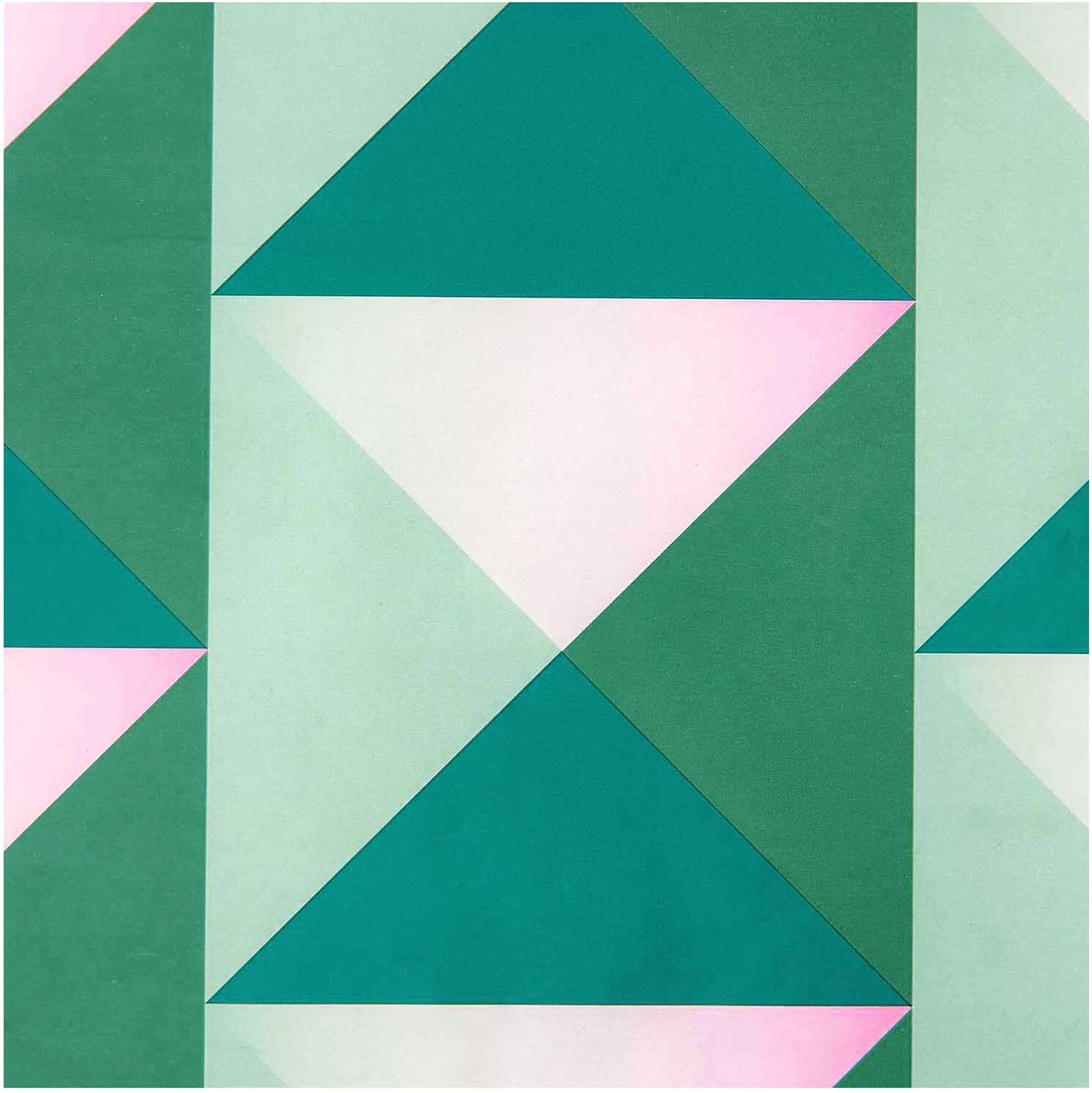 Paper Poetry Geschenkpapier geometrisch 70cm 2m 80g/m² von Rico Design Paper Poetry Geschenkpapier mit geometrischem Muster in Grün und Rosa von Rico Design, 70cm x 2m.
